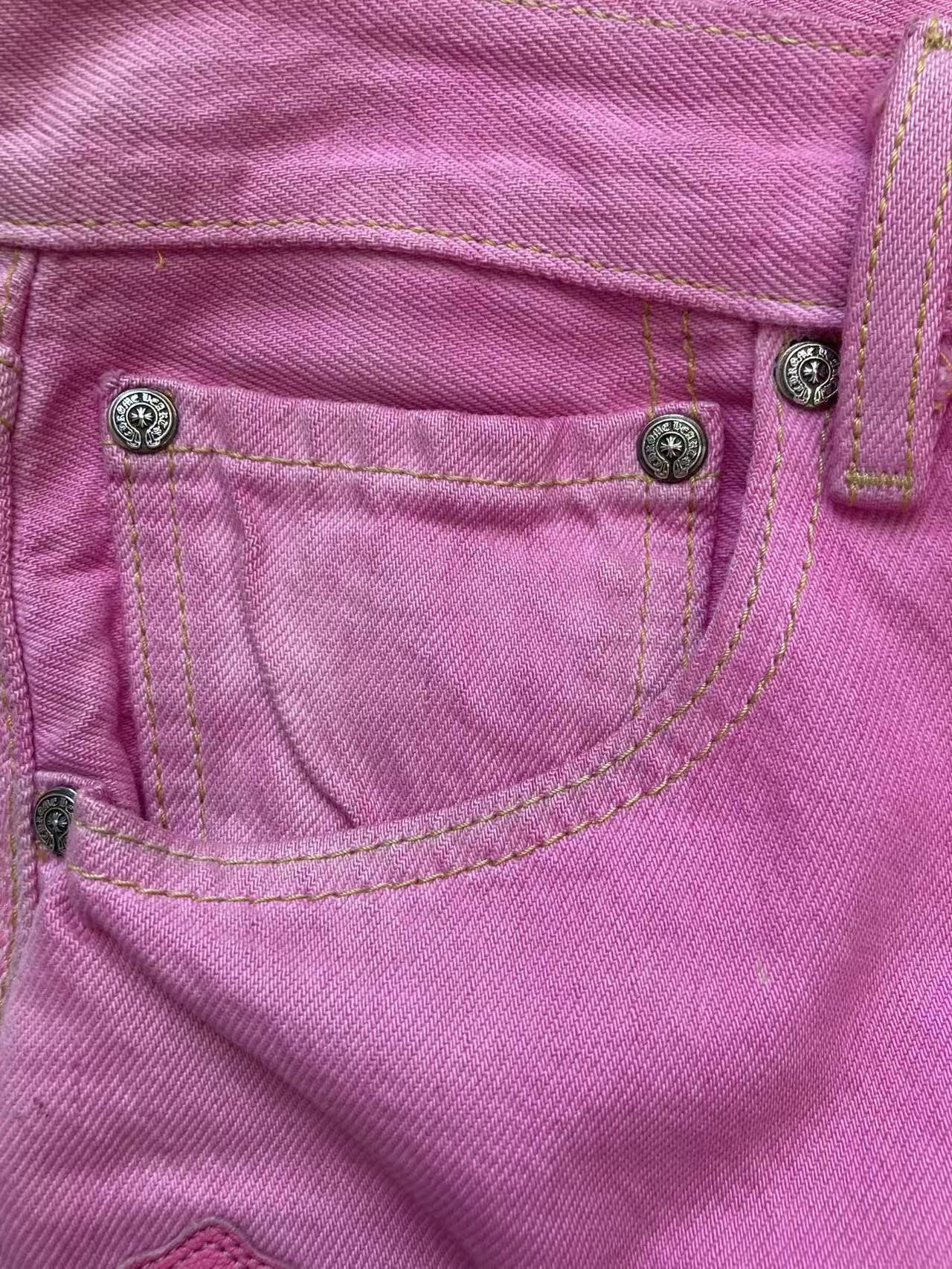 Chrome Hearts Chrome Hearts Levi's 501 Sex Records Pink Cross Patch Jeans Size 33" - 5 Thumbnail