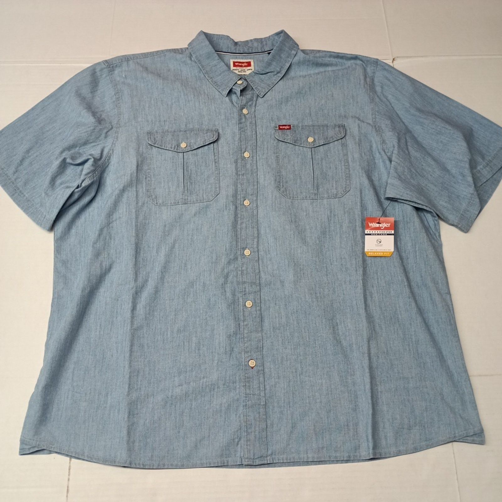 Wrangler Wrangler Men's Relaxed Woven Button Up Shirt Size 3XL Blue Size US XXL / EU 58 / 5 - 1 Thumbnail