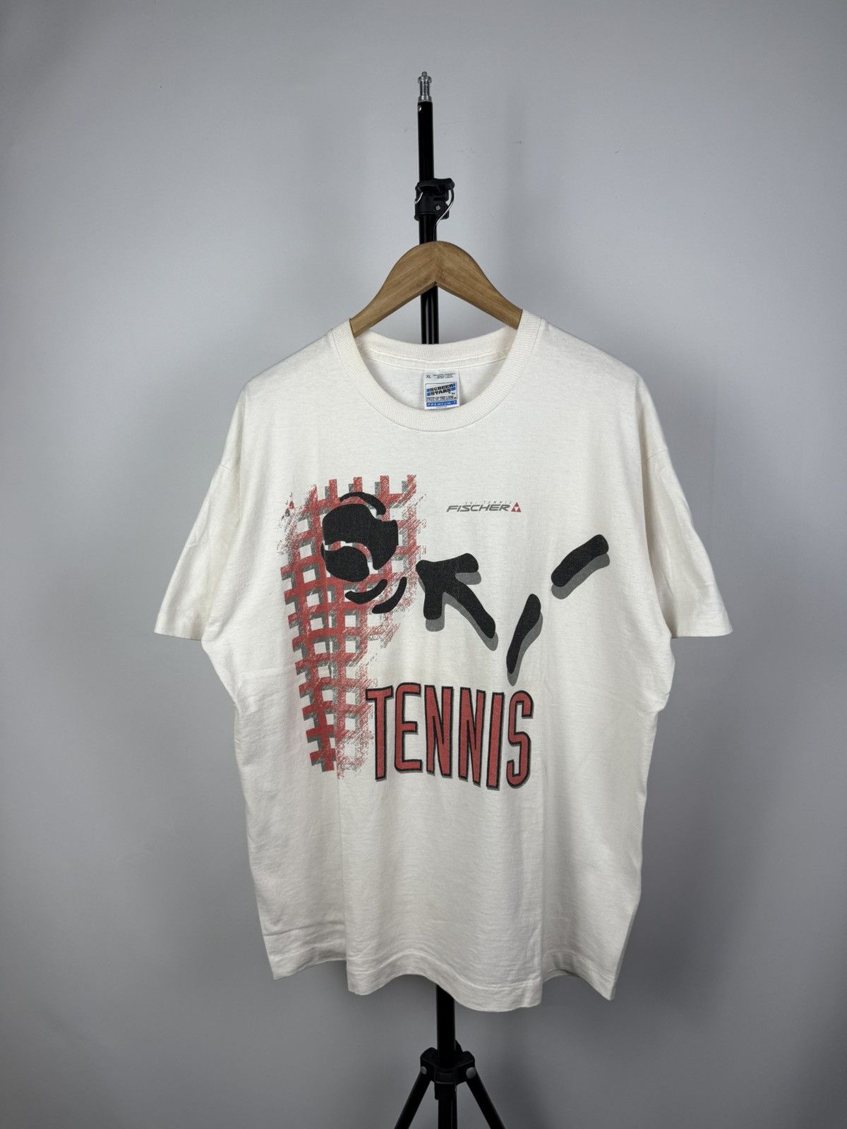 Vintage Vintage 90s Tennis Rackets by Fisher Graphic T Shirt Size US XL / EU 56 / 4 - 1 Thumbnail