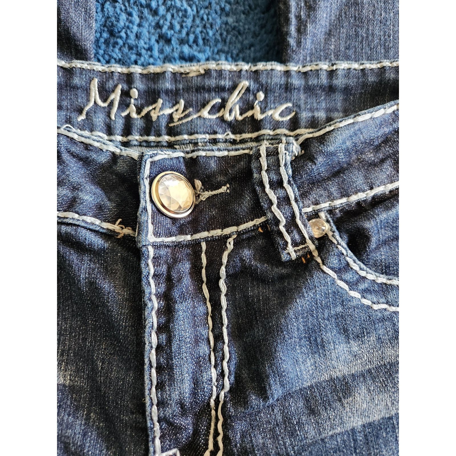 Other Miss Chic Women's Embellished Dark Wash Denim Jeans-9 Size 30" / US 8 / IT 44 - 8 Thumbnail