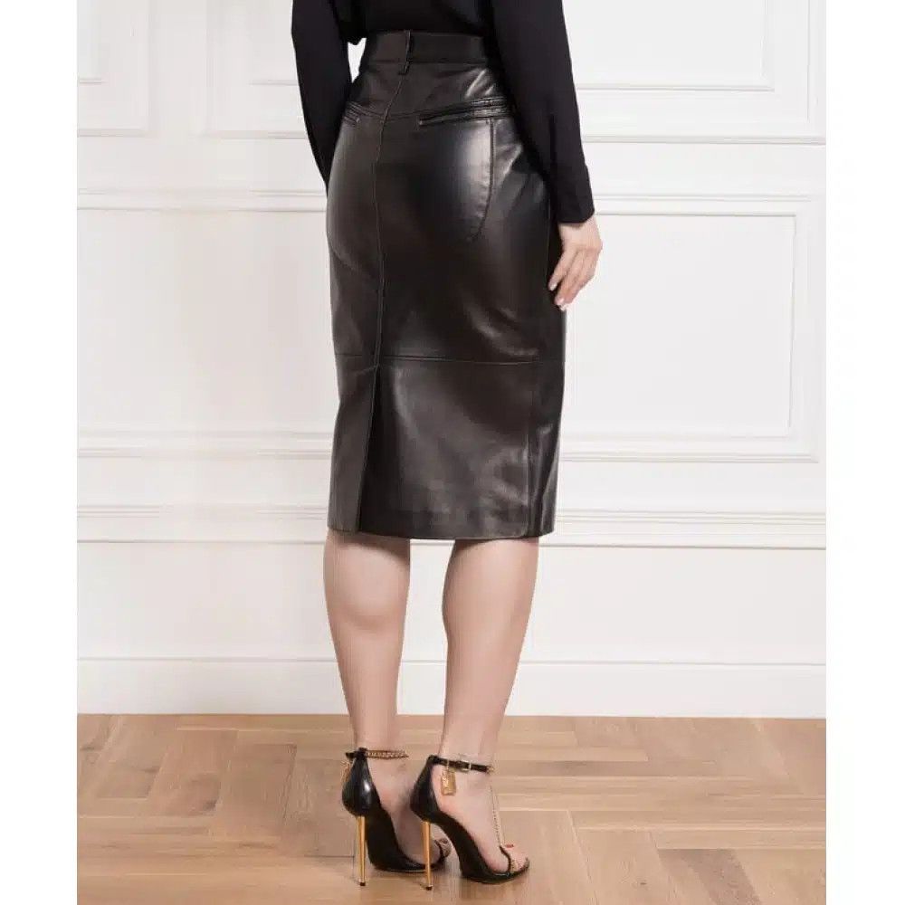 Tom Ford o1loc1c0625 GCL847 Leather Pencil Skirt in Black Size 25" / US 0 / IT 36 - 4 Thumbnail