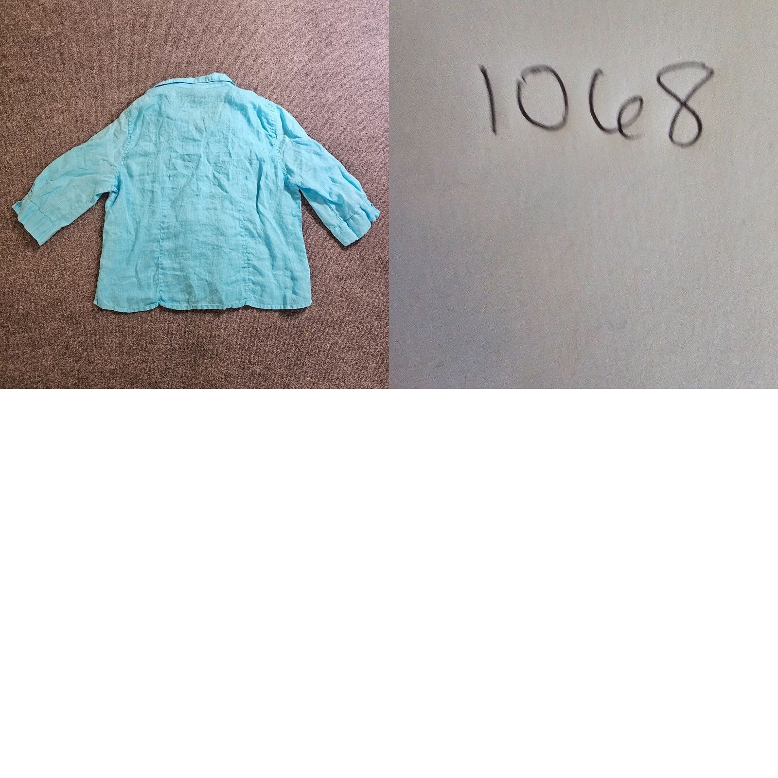 Alife Focus Casual Life Top Shirt Womens XL Blue Linen Button 3/4 Sleeve Casual Career Size XL / US 12-14 / IT 48-50 - 8 Thumbnail