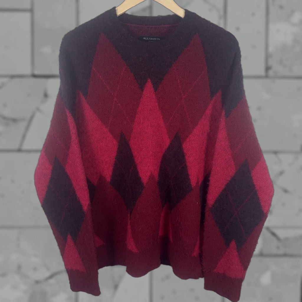 Allsaints AllSaints Wool Alpaca Blend Sweater Mens Size M Oversized Fit Black Pullover Knit Wool Alpaca Mens Sweater Size US M / EU 48-50 / 2 - 1 Thumbnail