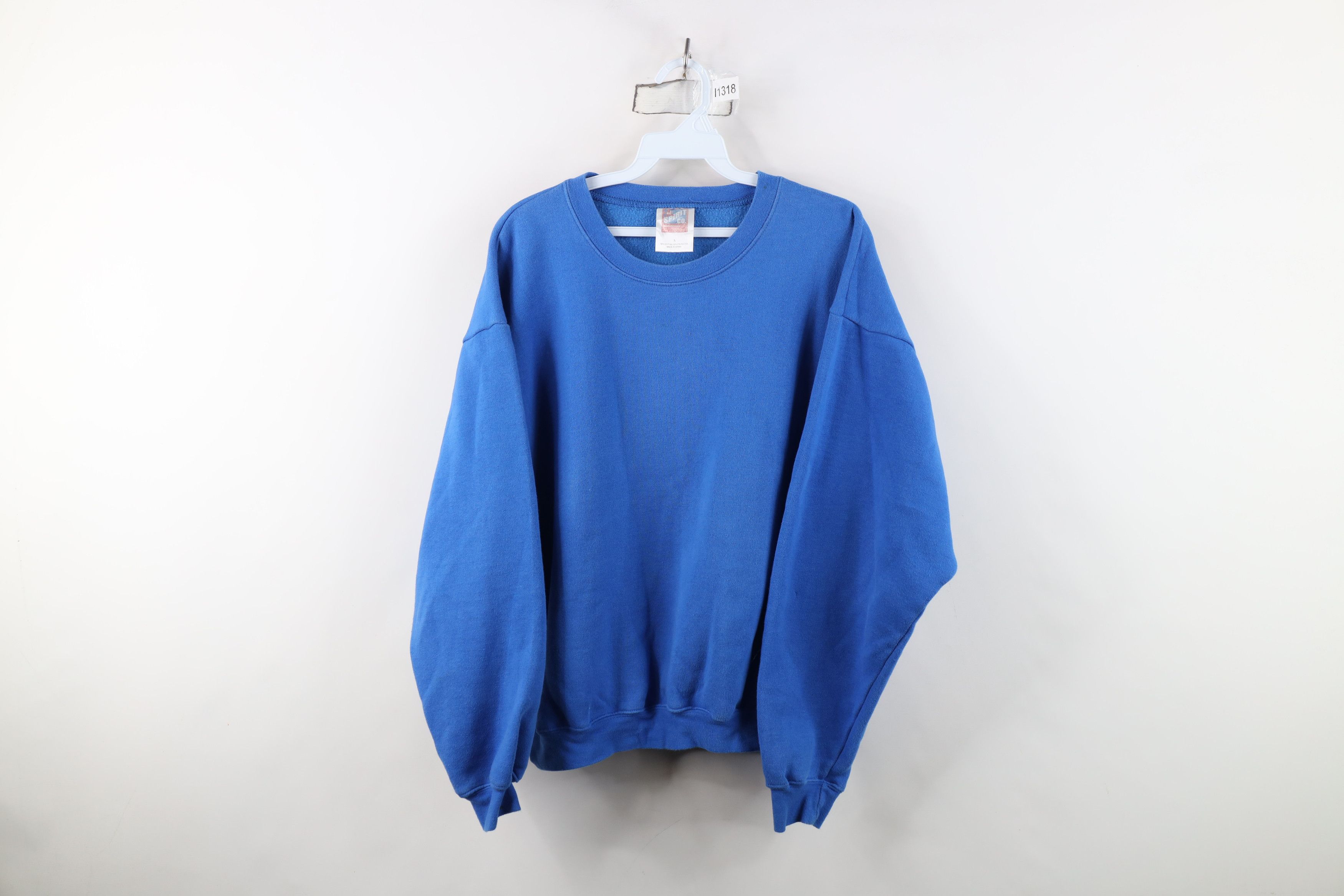 Vintage Vintage 90s Streetwear Fit Crewneck Sweatshirt Royal Blue Size L / US 10 / IT 46 - 1 Thumbnail