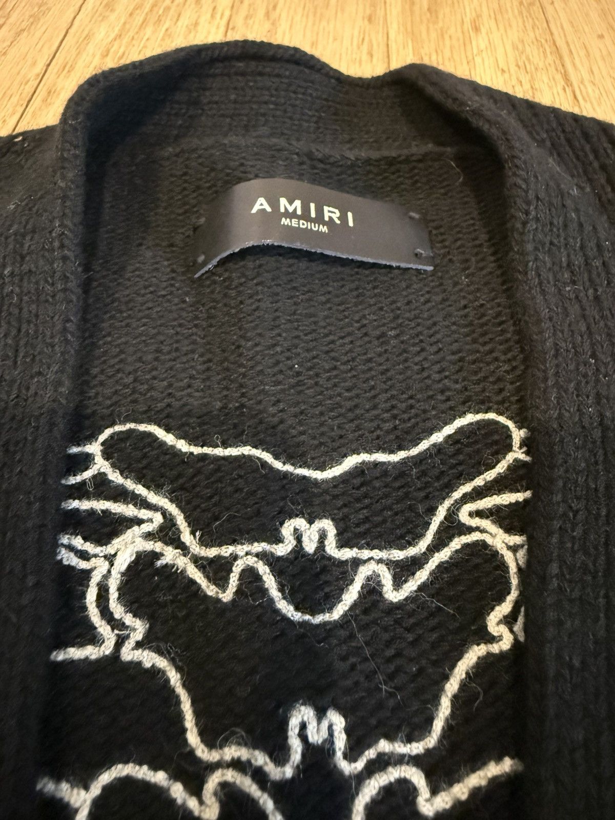 Amiri Amiri Cardigan Sweater Bones Skeleton Black White Pullover Size US M / EU 48-50 / 2 - 3 Thumbnail