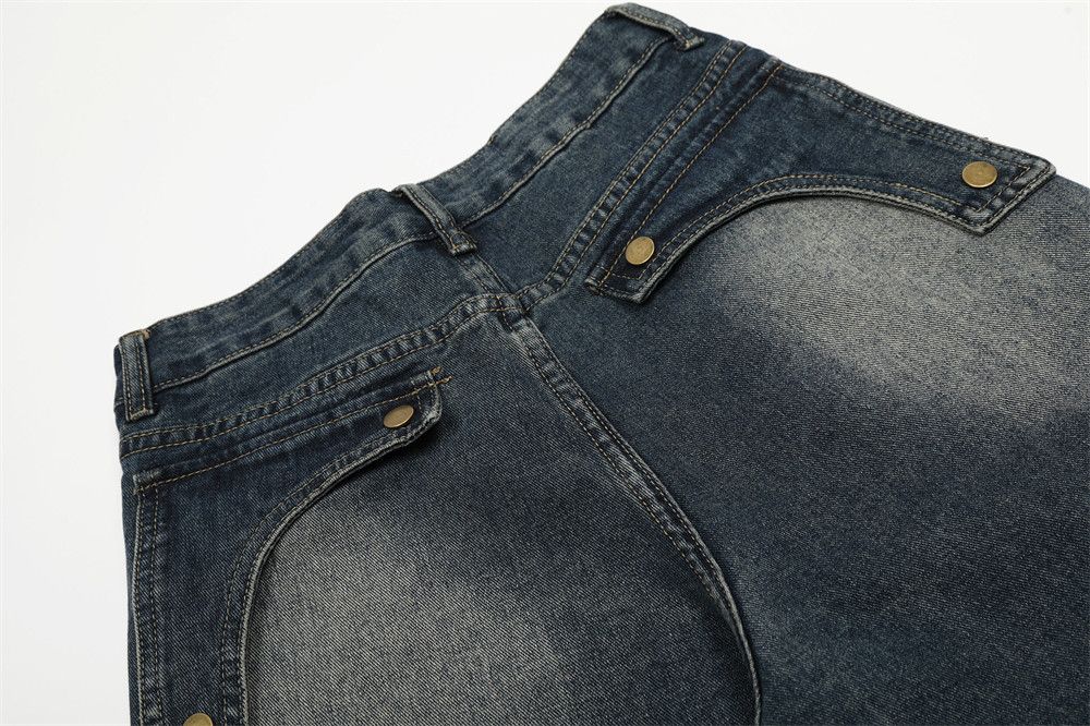 Vintage Men's embroidered patchwork raw edge loose scimitar jeans Size US 32 / EU 48 - 5 Thumbnail