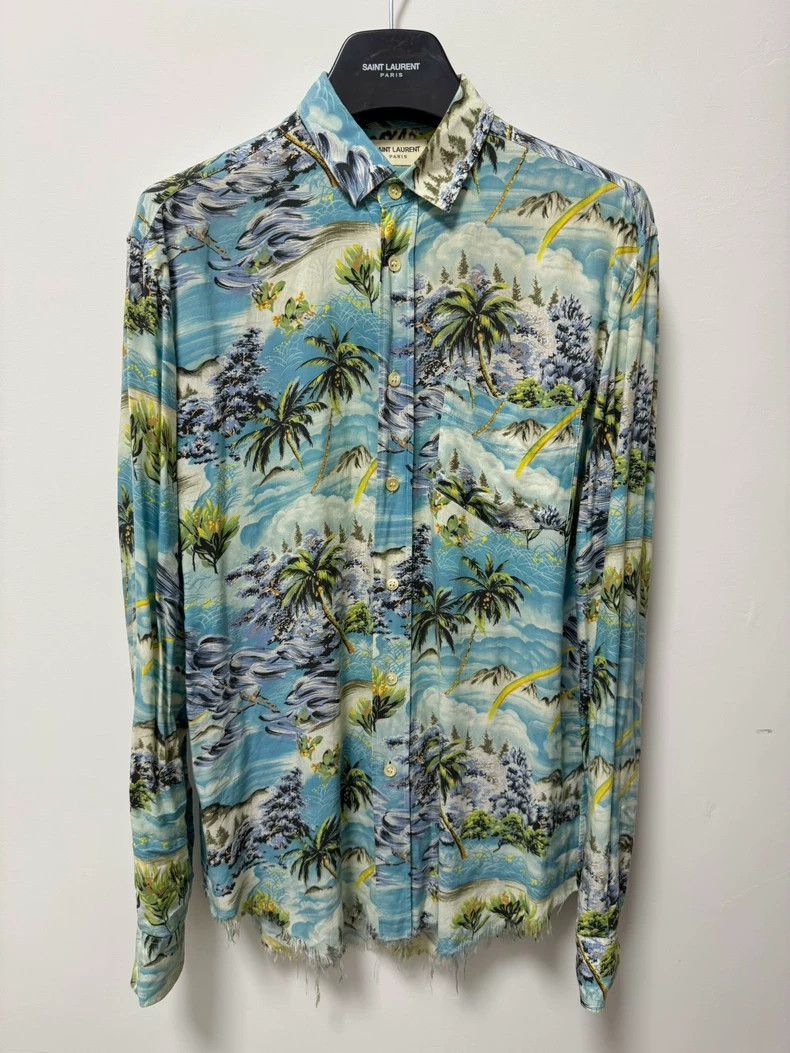 Saint Laurent Palm Tree Fringed Shirt-2506