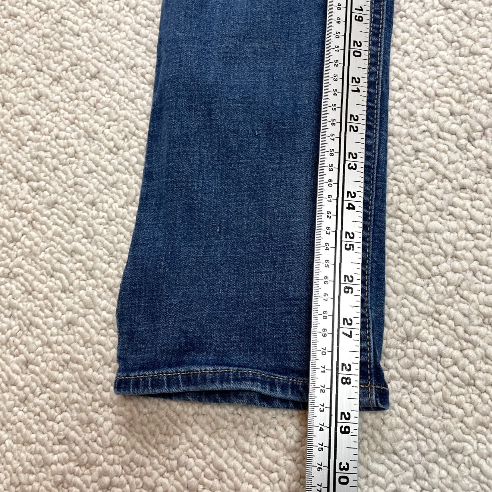 Denime Unbranded Jeans Ladies 30x28 Blue Denim Dark Wash Straight Mid Rise Solid Pants Size 34" / US 12 / IT 48 - 3 Thumbnail