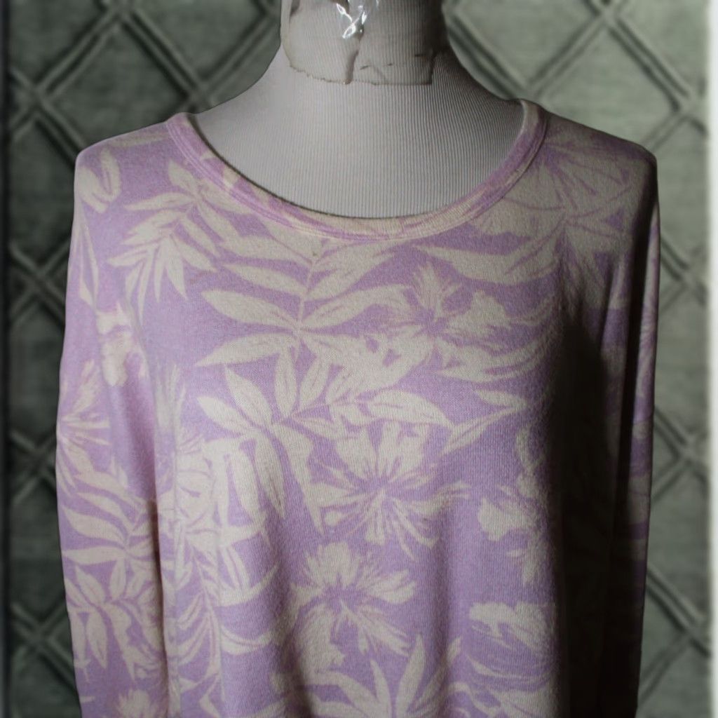 Lucky Brand LUCKY BRAND Lavender Oversized Long Sleeve Top Womens L Shirt Size L / US 10 / IT 46 - 1 Thumbnail