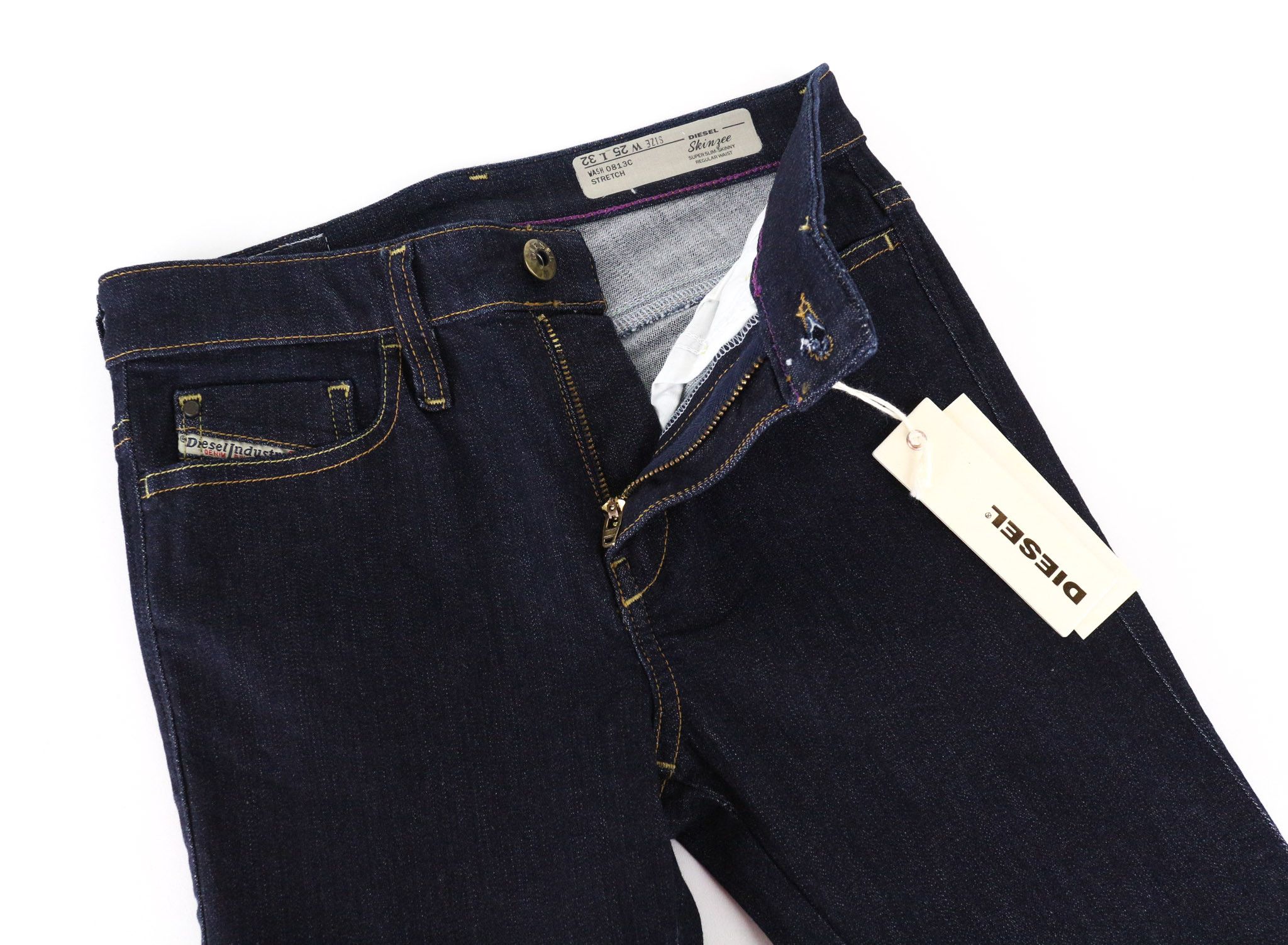 Diesel SKINZEE 0813C W25/L32 Blue Stretch Jeans 70626 Size 25" / US 0 / IT 36 - 5 Thumbnail