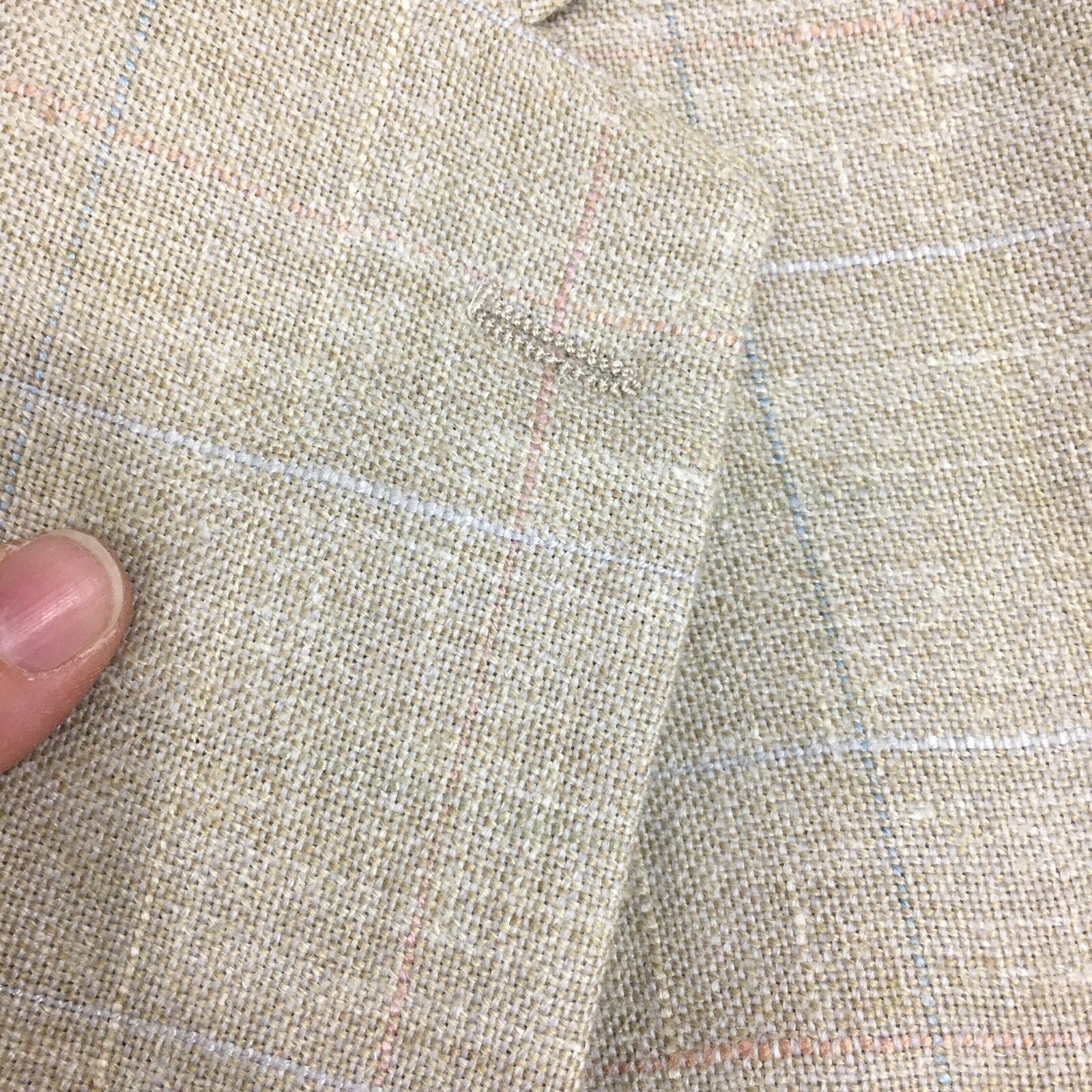 Bill Blass Vtg Bill Blass Men NATURAL Beige Sport Coat Tropical jacket Size 40R - 4 Thumbnail