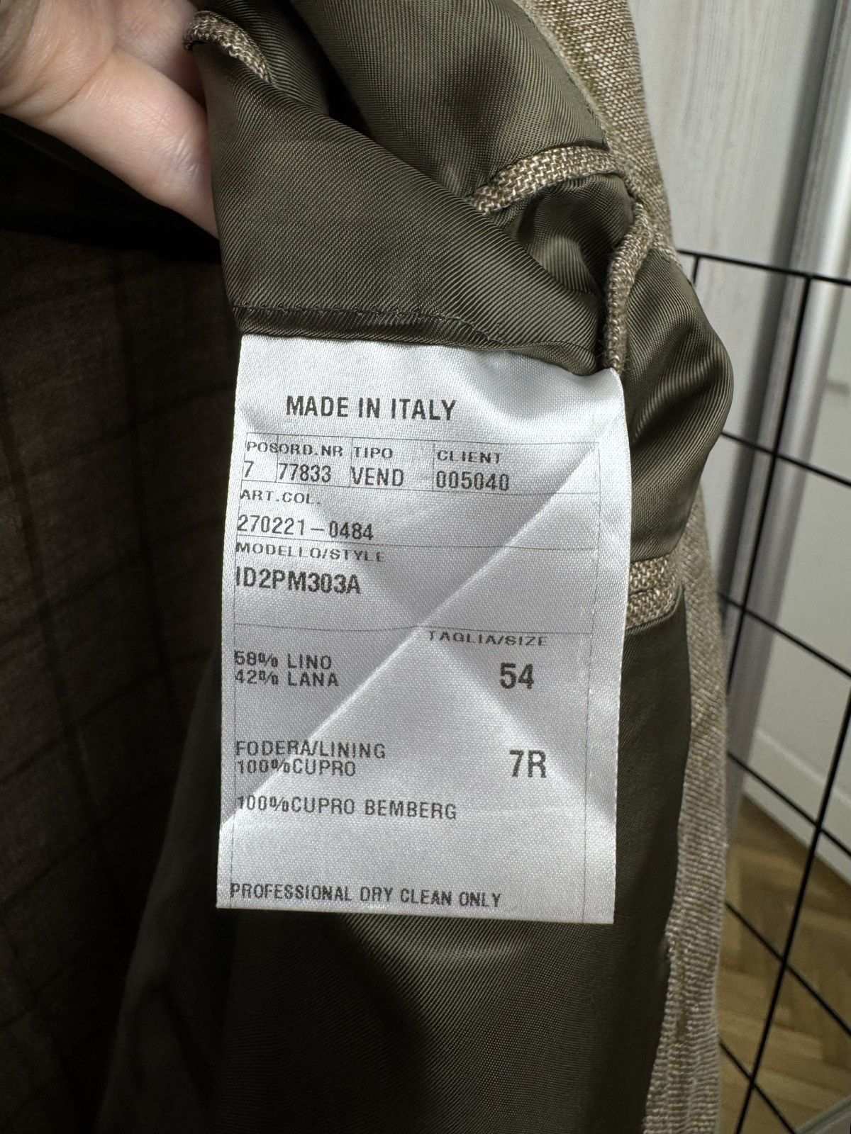 Doriani Doriani Milano beige checkered unlined linen wool blazer Size 44R - 11 Thumbnail