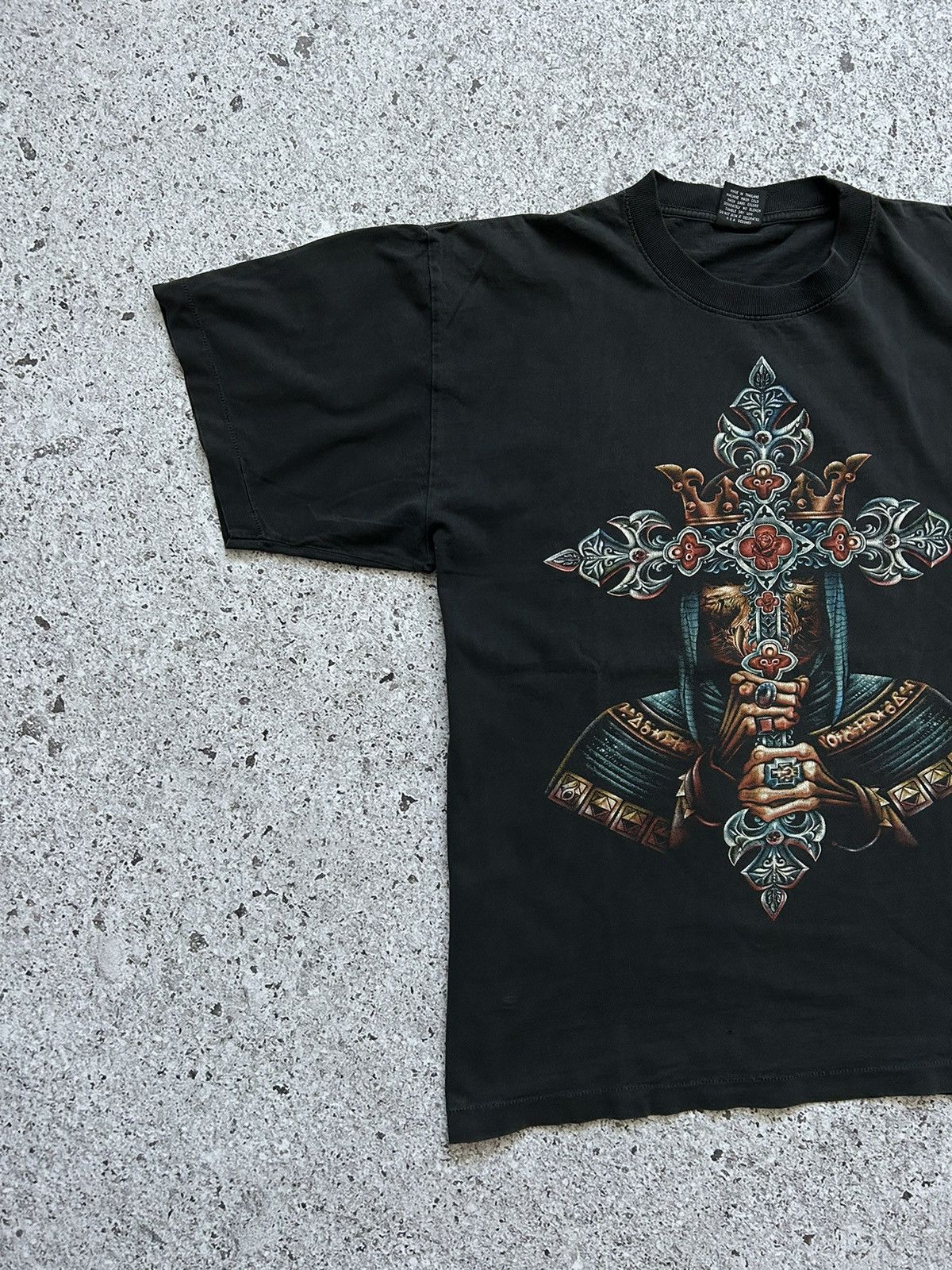 Band Tees × Vintage Vintage 90’s Rock Band T-Shirt Skull King Cross Logo T-Shirt Size US XL / EU 56 / 4 - 2 Thumbnail