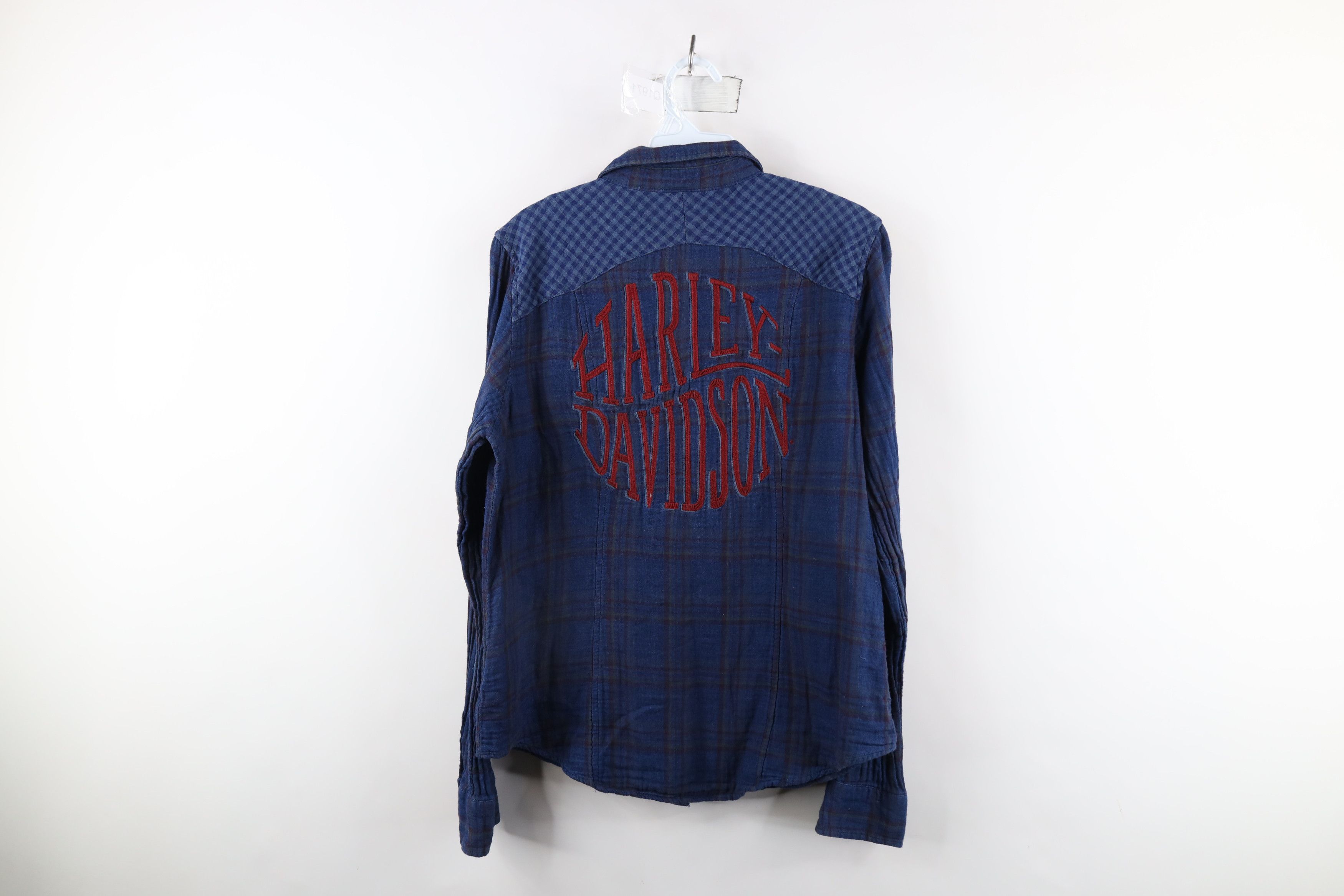 Harley Davidson × Vintage Vintage Harley Davidson Western Flannel Button Shirt Plaid Size L / US 10 / IT 46 - 11 Thumbnail