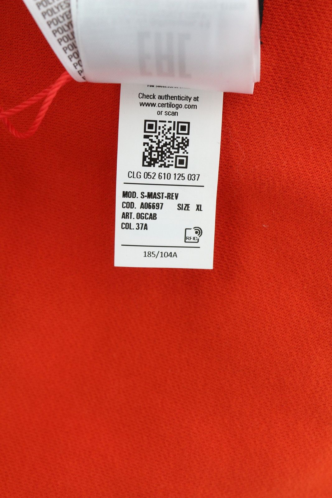 Diesel S-MAST-REV XL Orange Front Logo Sweatshirt 41011 Size US XL / EU 56 / 4 - 11 Thumbnail