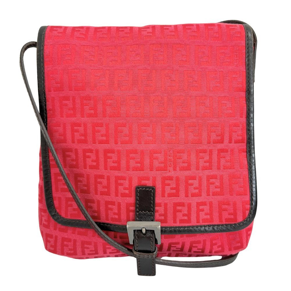 image of Fendi Zucca Shoulder Bag in Red, Women's