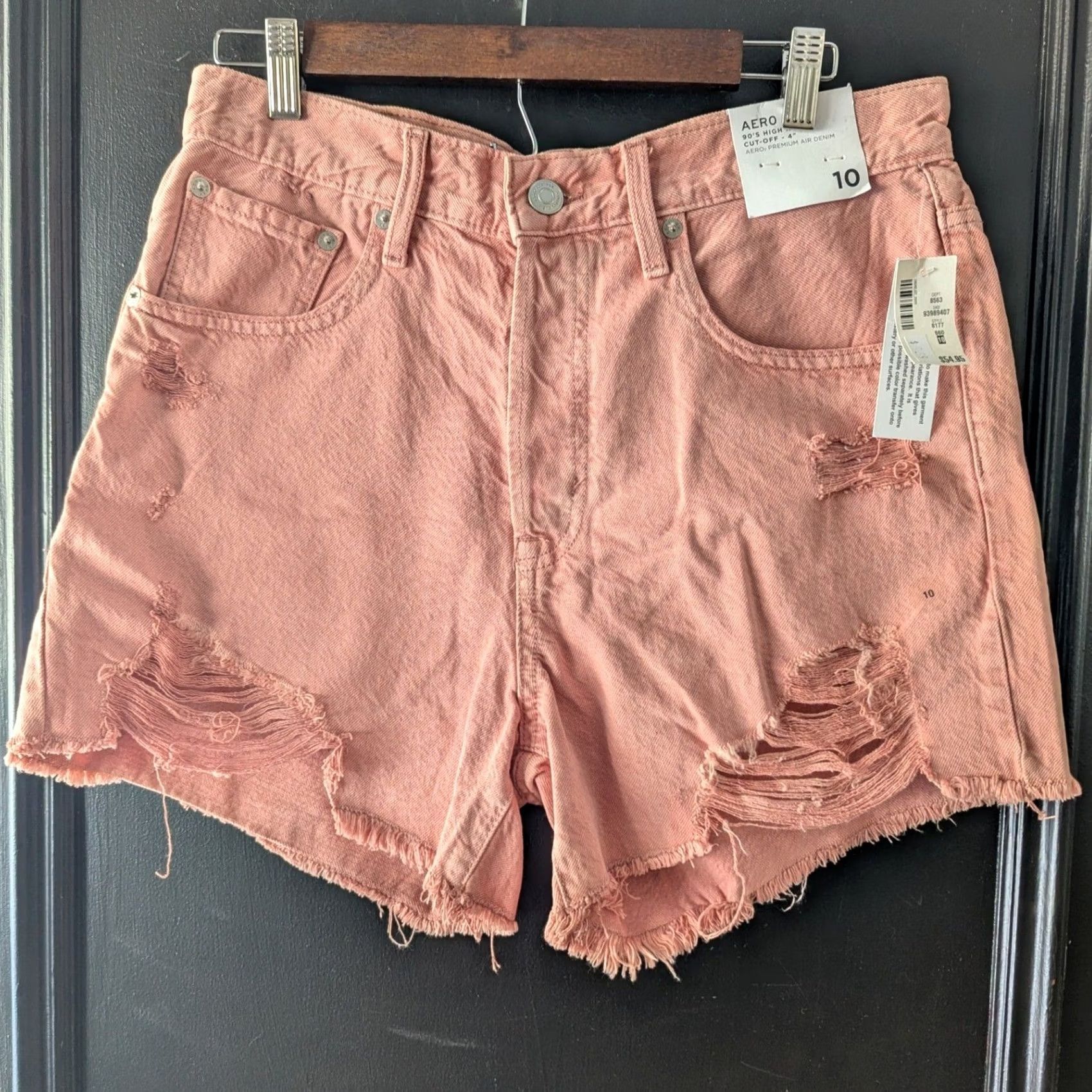 Aeropostale Aeropostale Denim Shorts Pink High Rise Cut-Off Distressed Raw Hem 90s Juniors 10 Women Fashion Casual Beach Festival Boyfriend Size 32" / US 10 / IT 46 - 2 Thumbnail