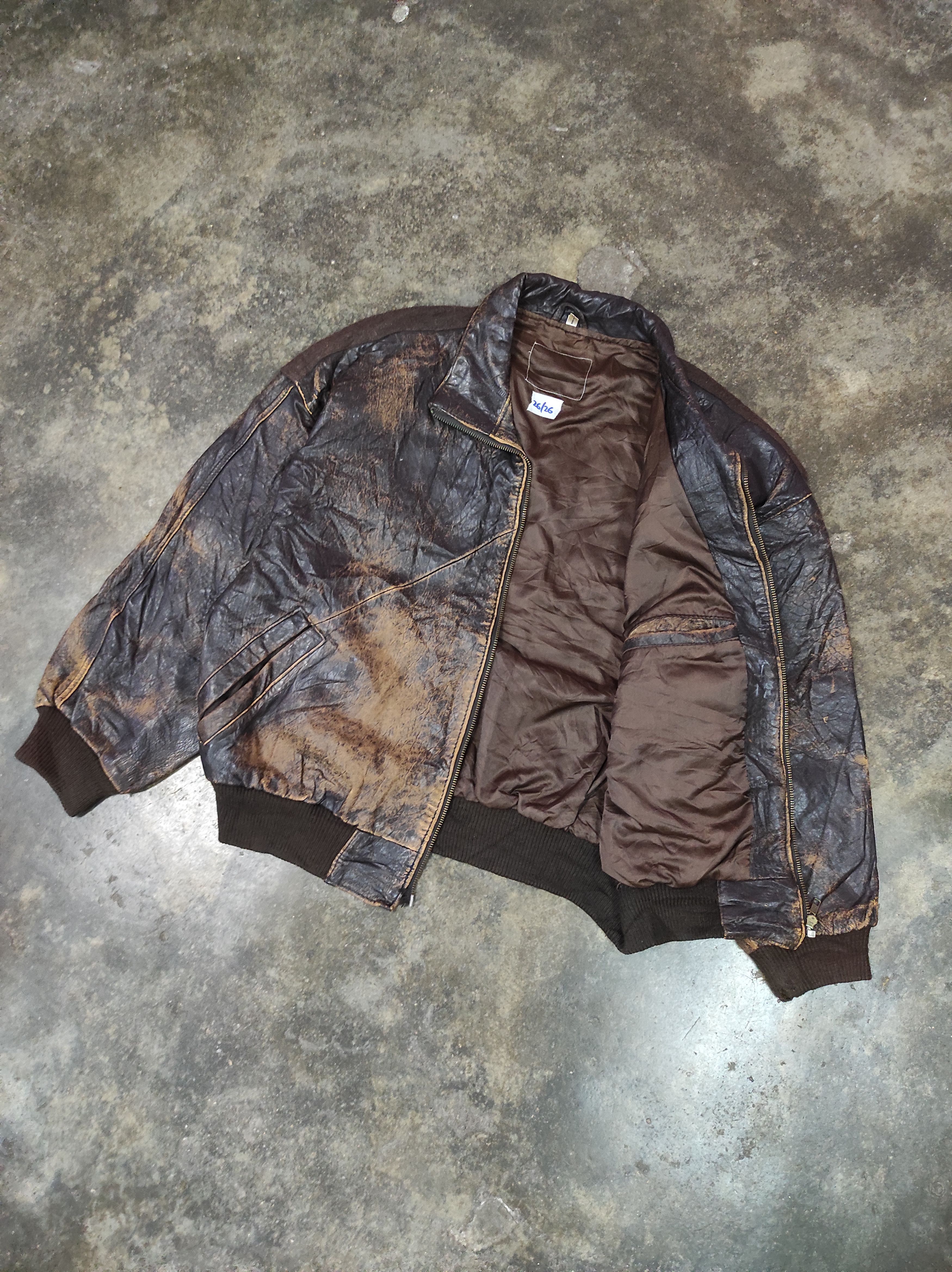 Genuine Leather RARE VTG EMBROIDERY WOOL LEATHER JACKET DISTRESSED Size US L / EU 52-54 / 3 - 3 Thumbnail