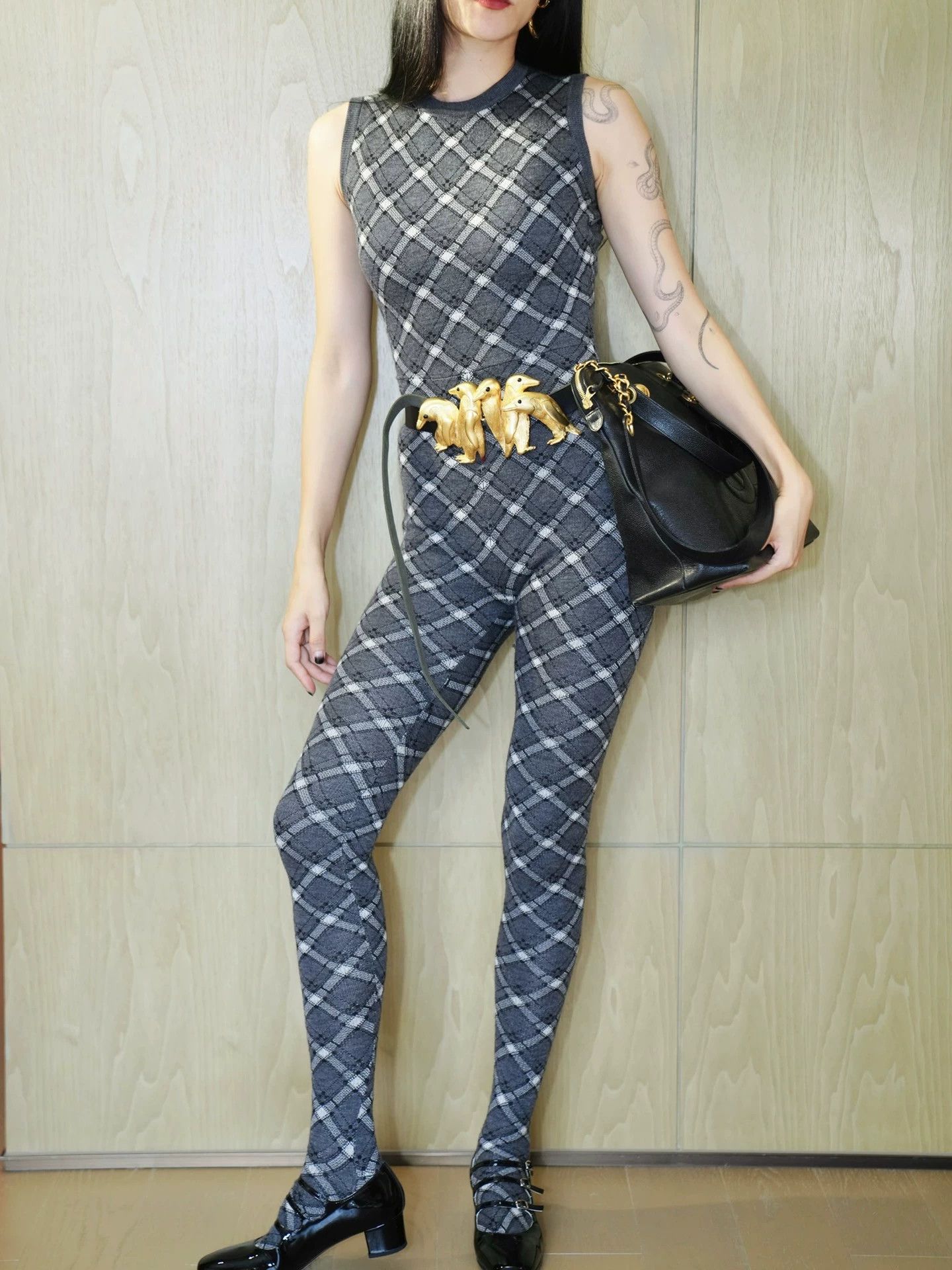 Miu Miu MIU MIU 2020 AW Vintage Wool Check Women's Jumpsuit S Size 26" / US 2 / IT 38 - 8 Thumbnail