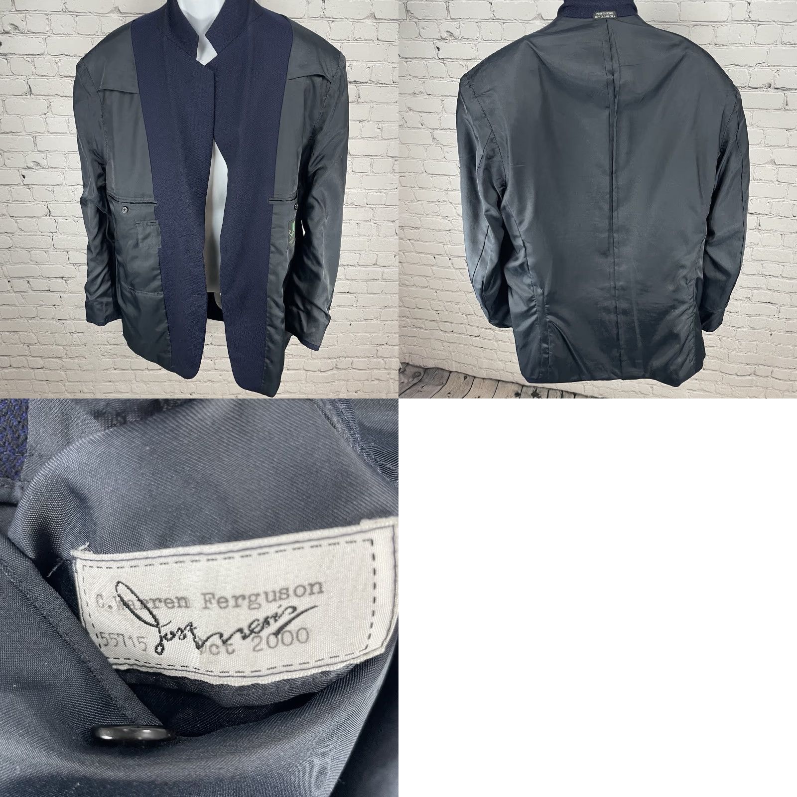 Vintage VTG Just Men's Navy Blazer Sport Coat 2 Gold Button Ventless 42L Jacket Size 42R - 9 Thumbnail