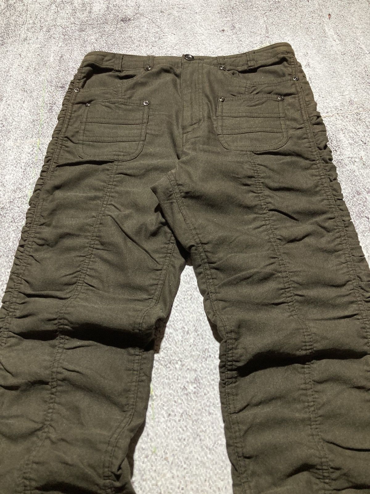 Japanese Brand 2000s Japanese Brand Ruched Pants Punk Lgb Style Green Army Size US 26 / EU 42 - 3 Thumbnail