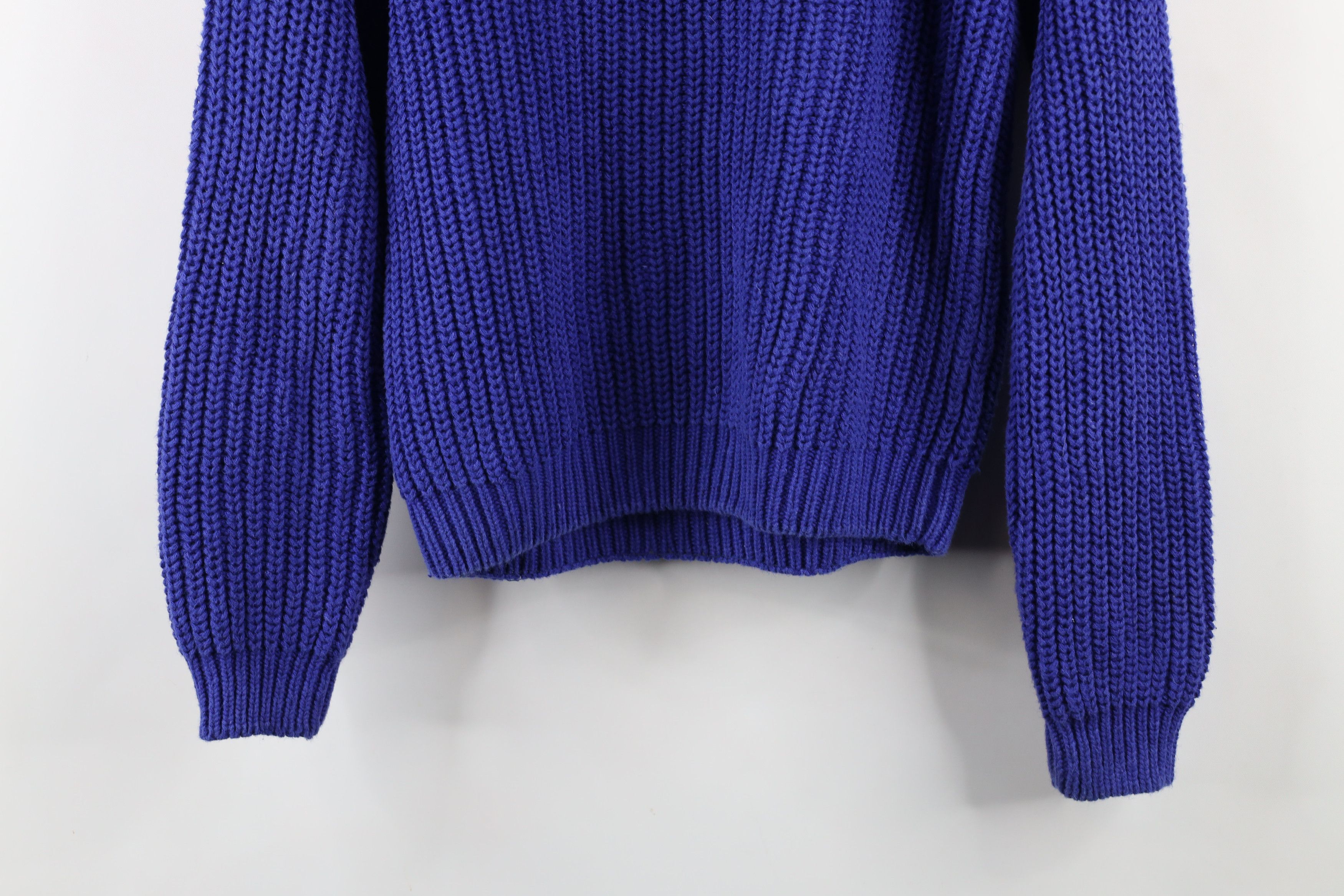 L.L. Bean × Vintage Vintage 90s LL Bean Blank Chunky Ribbed Knit Sweater Blue Size S / US 4 / IT 40 - 13 Thumbnail