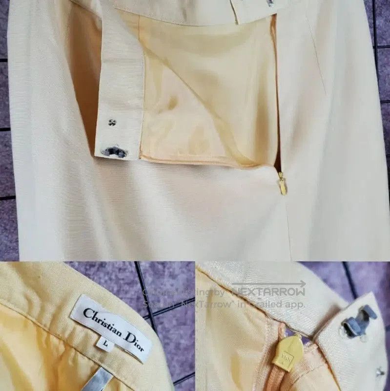 Dior Dior Midi Skirt in Light Yellow Linen Blend . Size 27" / US 4 / IT 40 - 5 Thumbnail