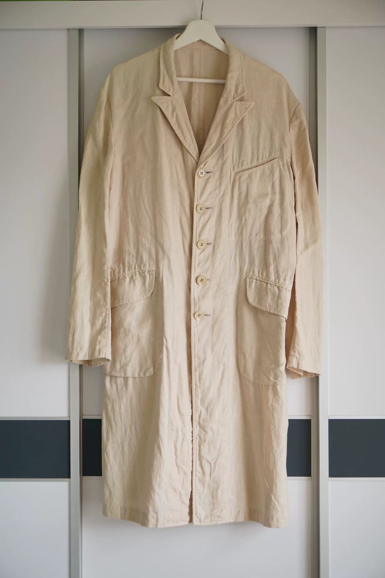 Yohji Yamamoto Yohji Yamamoto Beige Linen Coat Size US M / EU 48-50 / 2 - 1 Thumbnail