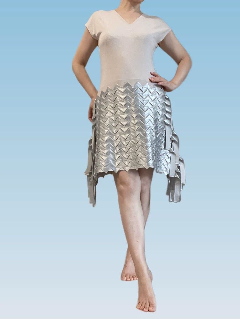 Issey Miyake Issey Miyake size:2 Grey ribbon woven dress Size XS / US 0-2 / IT 36-38 - 2 Thumbnail