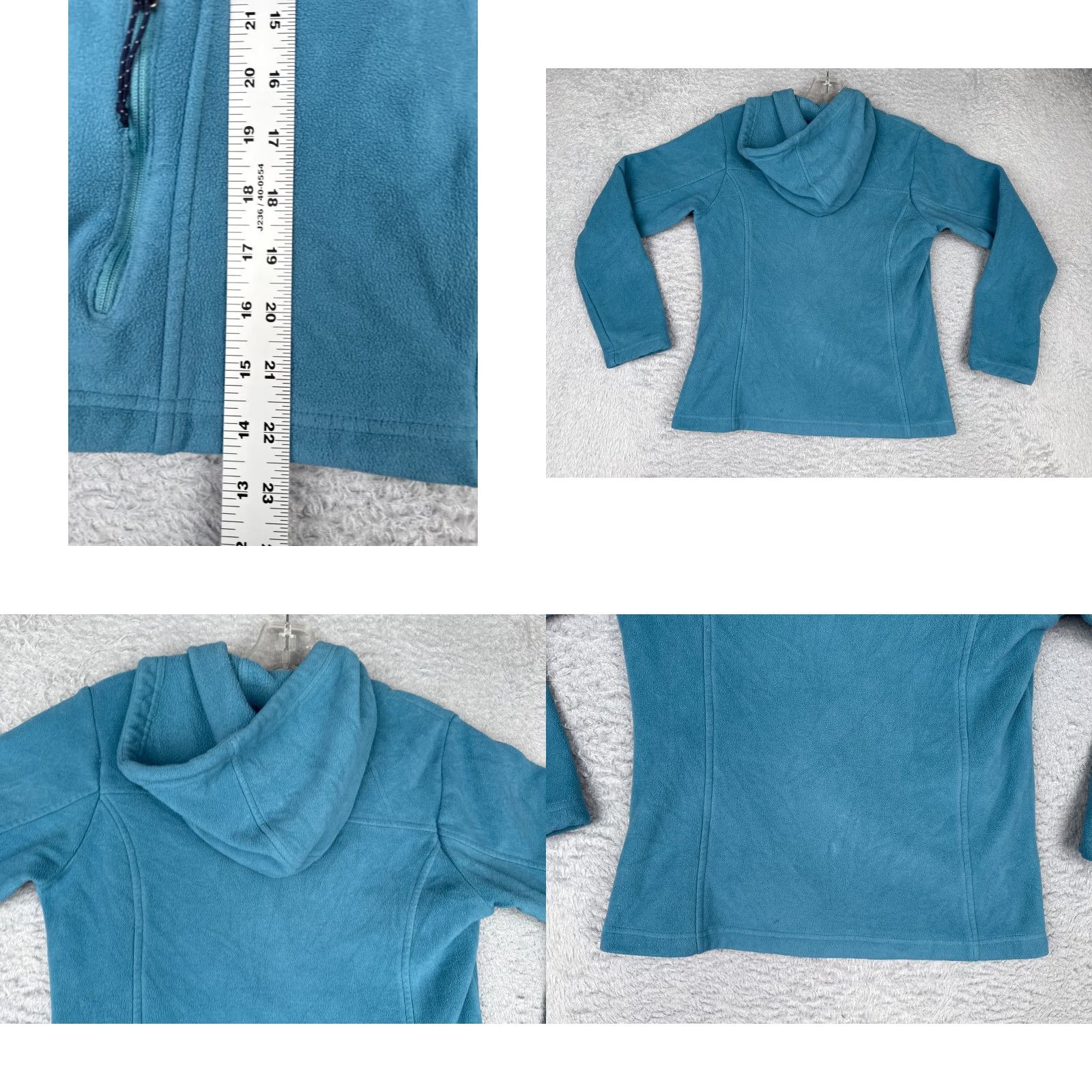 Vintage Columbia Jacket Women XS Blue Full Zip Hooded Pockets Lightweight Fleece Polyester Casual Outdoor College Logo Modern Jacket Size XS / US 0-2 / IT 36-38 - 9 Thumbnail