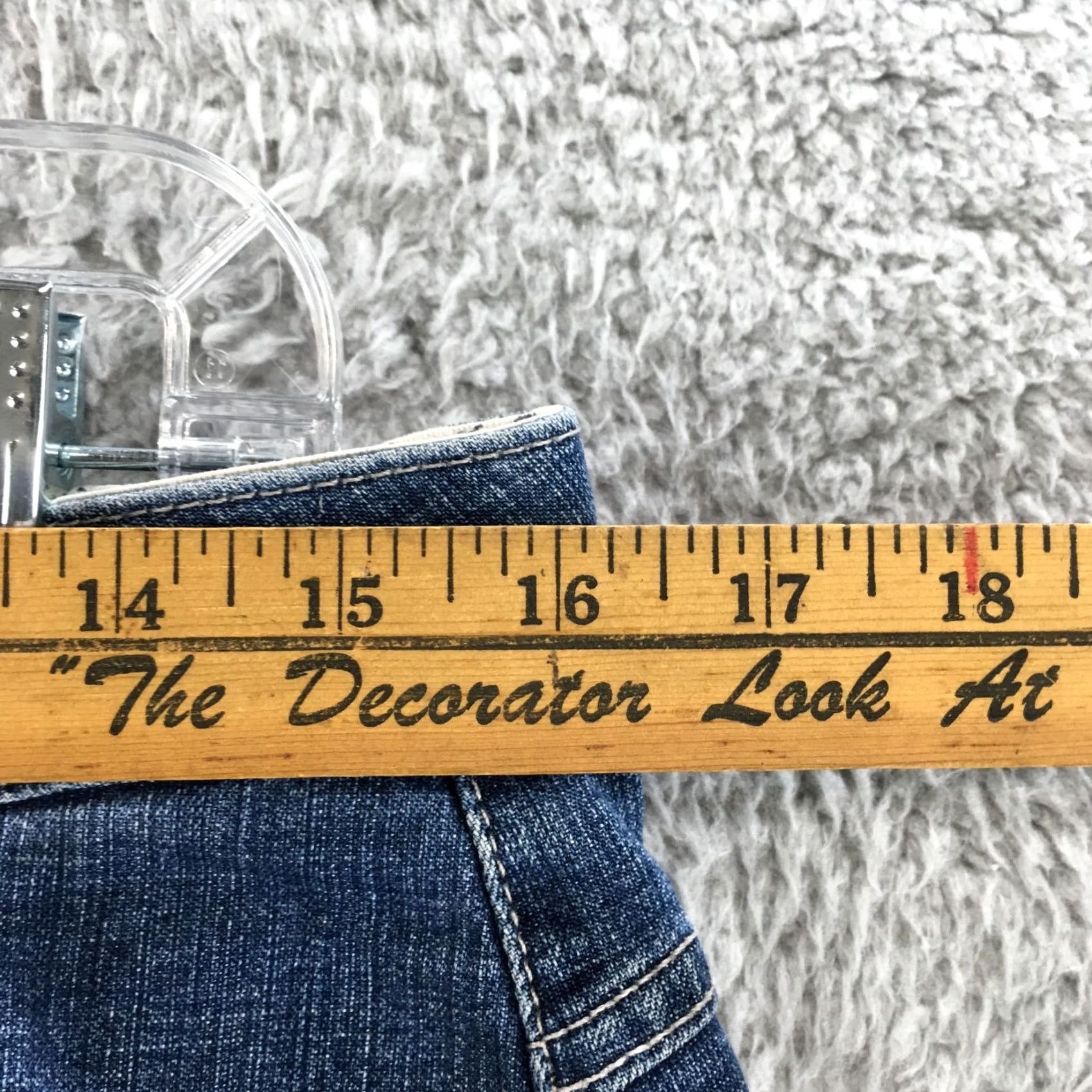 Vintage Riders Bermuda Shorts Womens 32 Blue Denim Cotton Blend High Rise Zip Fly Casual Summer 5-Pocket Womens Size 24" / US 00 / IT 34 - 5 Thumbnail