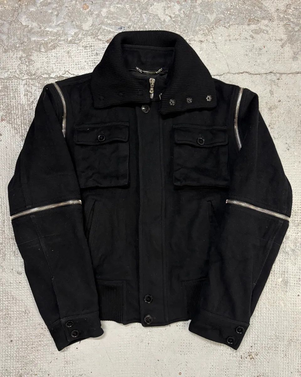 Dolce & Gabbana AW2003 Dolce & Gabbana Black Nylon Detachable Sleeve Bomber Jacket Size US S / EU 44-46 / 1 - 1 Thumbnail