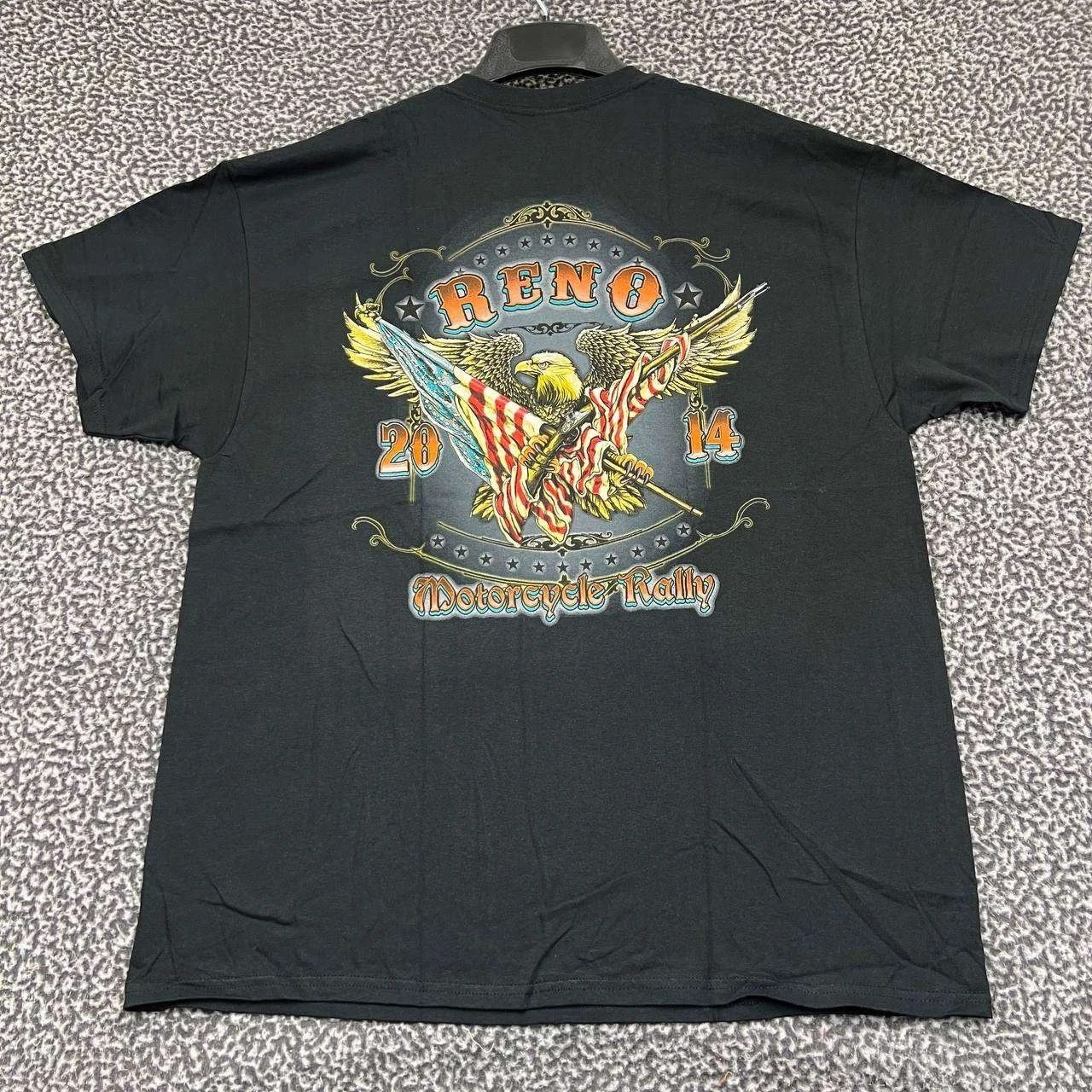 Gildan Vintage Reno Motorcycle Rally Shirt Men XL Short Sleeve New Size US XL / EU 56 / 4 - 1 Thumbnail