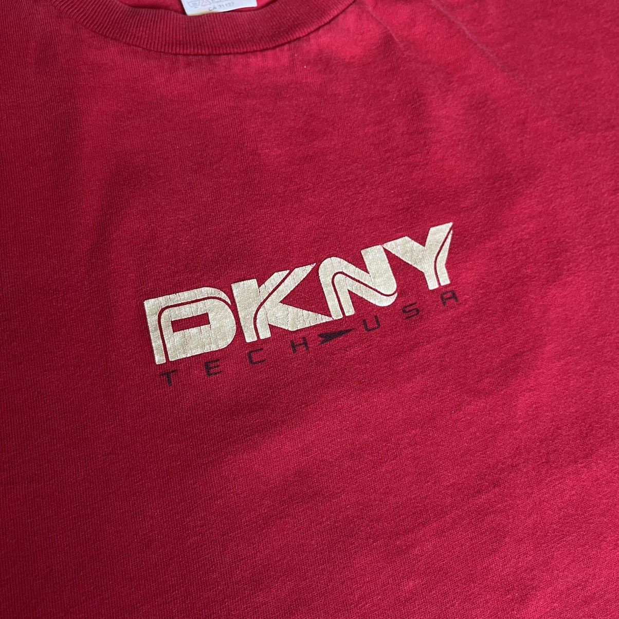 DKNY × Vintage Vintage 1990s DKNY Tech USA Cyber Graphic Logo T Shirt Skate Size US XXL / EU 58 / 5 - 4 Thumbnail