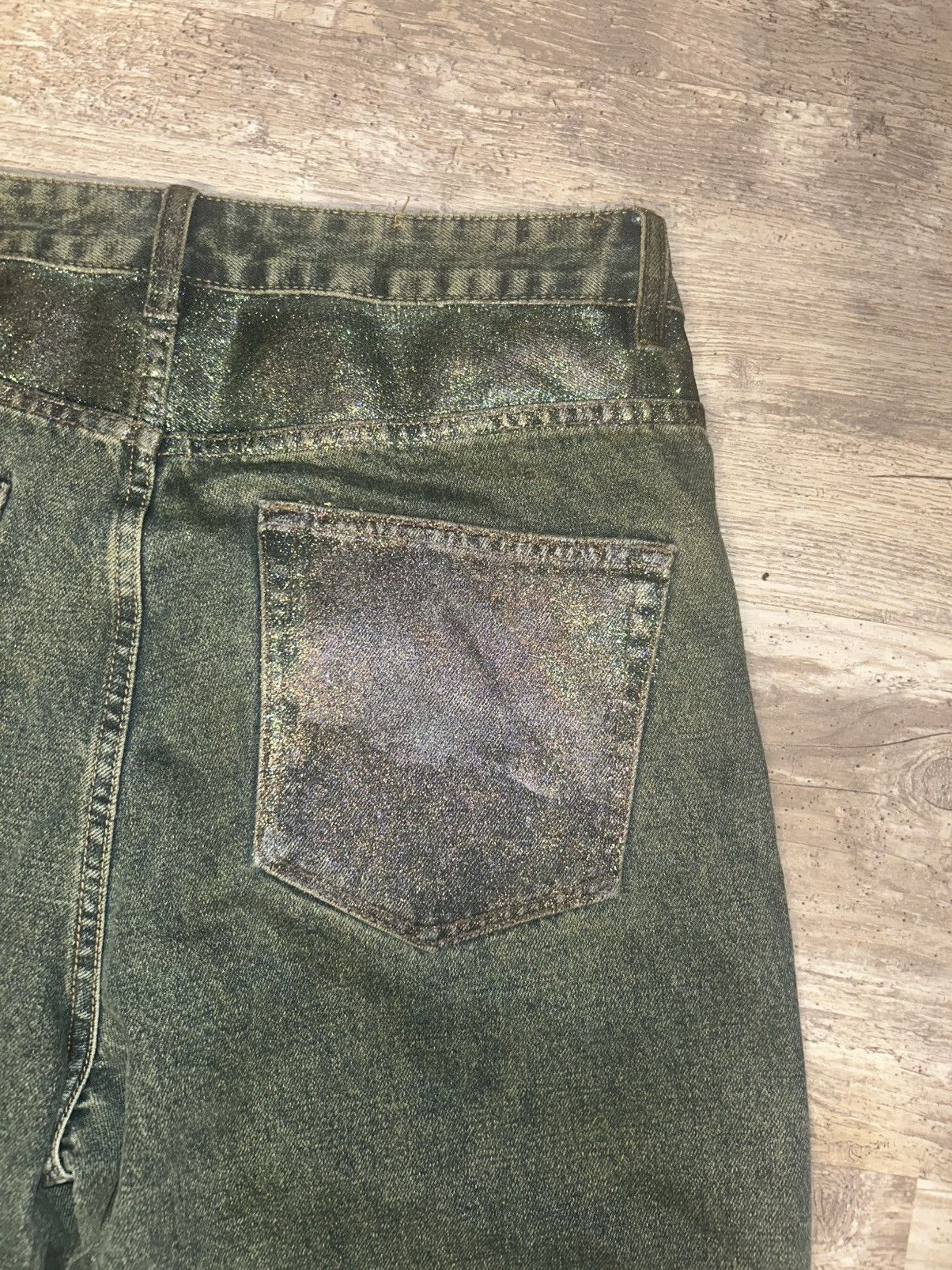 Japanese Brand Slumxweirdo hologram paint Denim Size US 31 - 9 Thumbnail