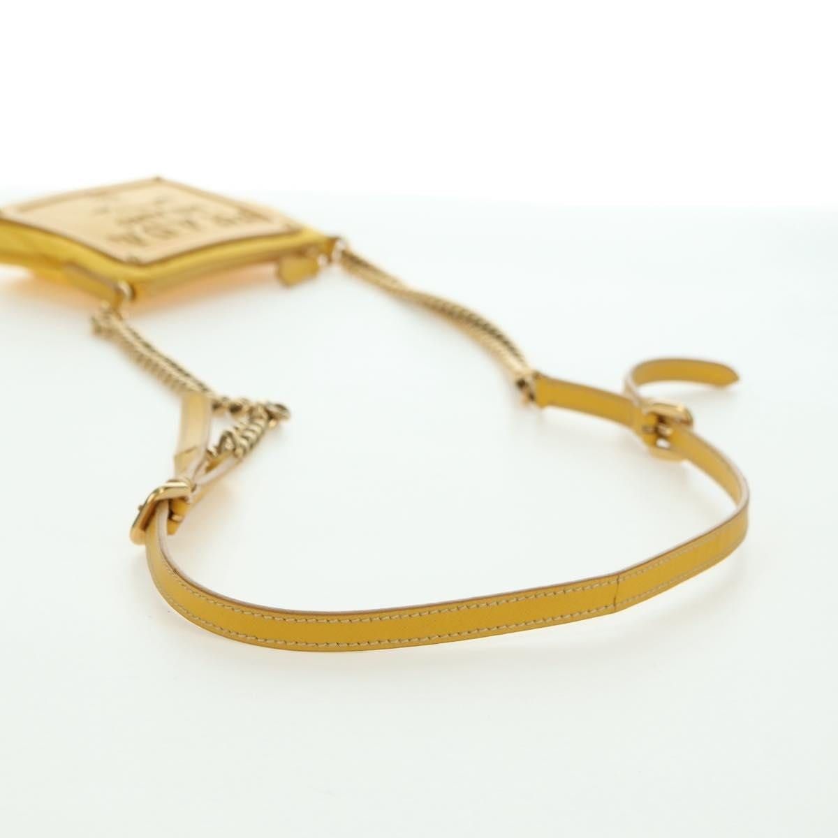 Prada Prada Nylon Leather Chain Shoulder Bag Yellow Gold Size ONE SIZE - 9 Thumbnail