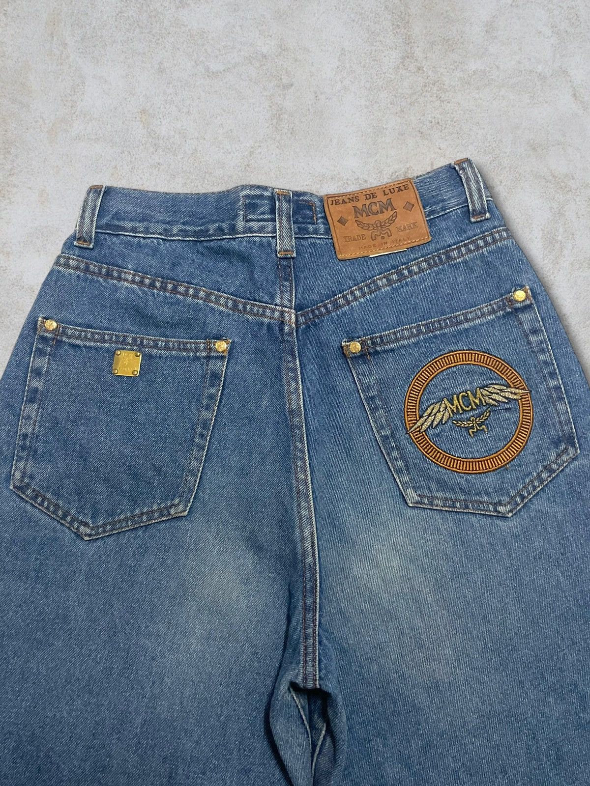 MCM MCM Embroidery Logo High Waist Gold Plate Button Blue Jeans Size 28" / US 6 / IT 42 - 8 Thumbnail