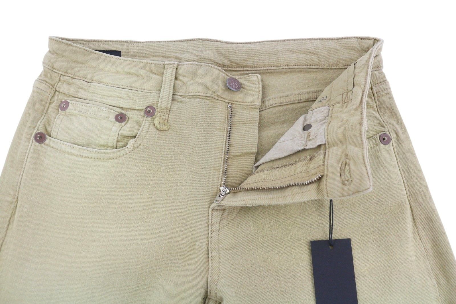 R13 BOY STRAIGHT 28 Khaki Stretch Washed Cropped Zip 86280 Size 28" / US 6 / IT 42 - 5 Thumbnail