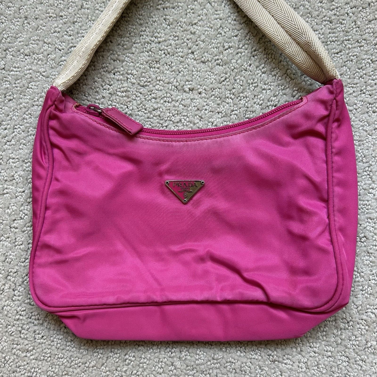 Prada Authentic Prada Pink Nylon Tessuto Messenger Mini Hobo Bag Y Size ONE SIZE - 5 Thumbnail