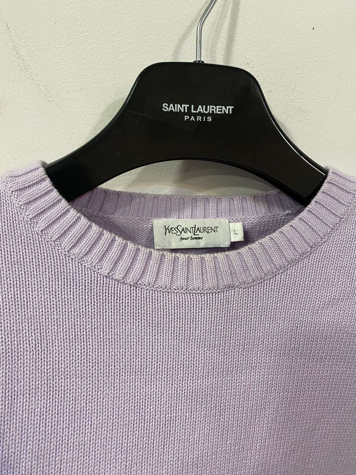 Yves Saint Laurent Lilac YSL Sweater Knit Baby Blue Old Money Paris Vintage Size US L / EU 52-54 / 3 - 5 Thumbnail