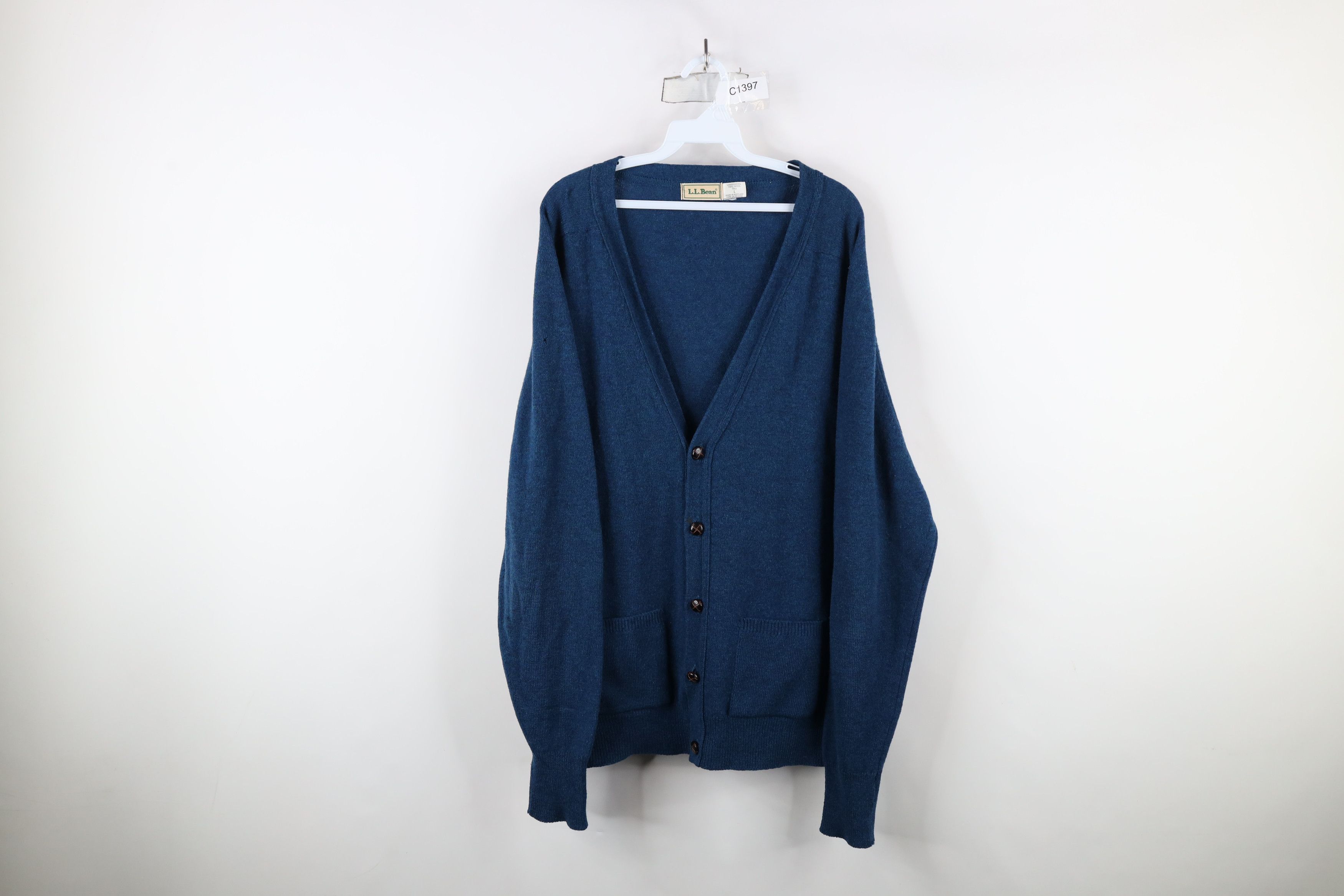 Vintage 70s LL Bean Scotland Wool Knit Cardigan Sweater