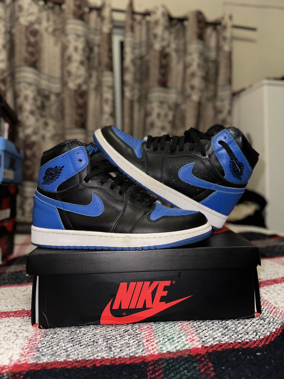 image of Jordan Nike Air Jordan 1 Retro High OG Royal 2017 Shoes, Men's (Size 9)