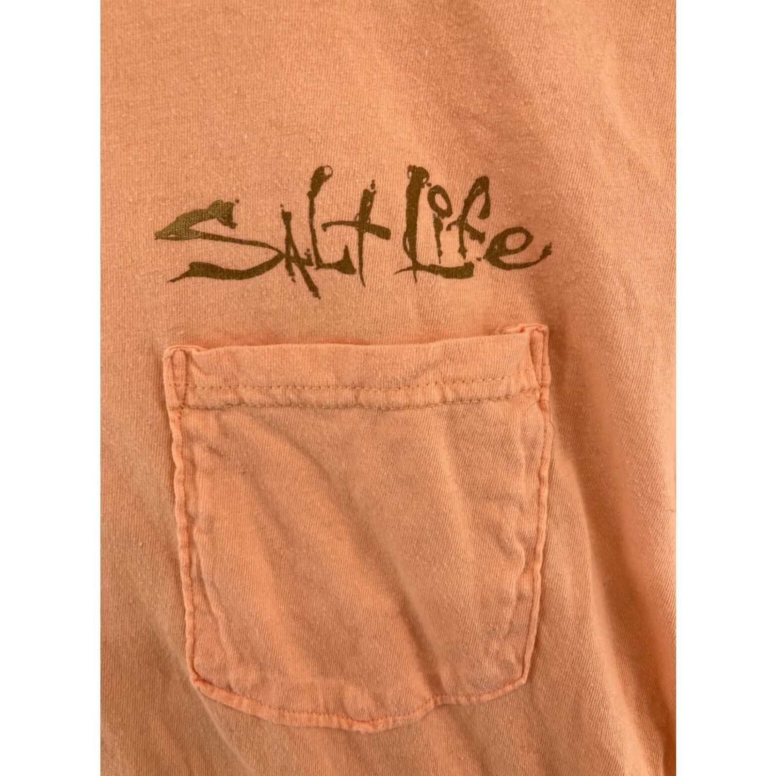 Vintage Salt Life Mens TShirt M Orange Live Salty Fishing Bass Trout Shirt Mens Orange 90s? Size US M / EU 48-50 / 2 - 5 Thumbnail