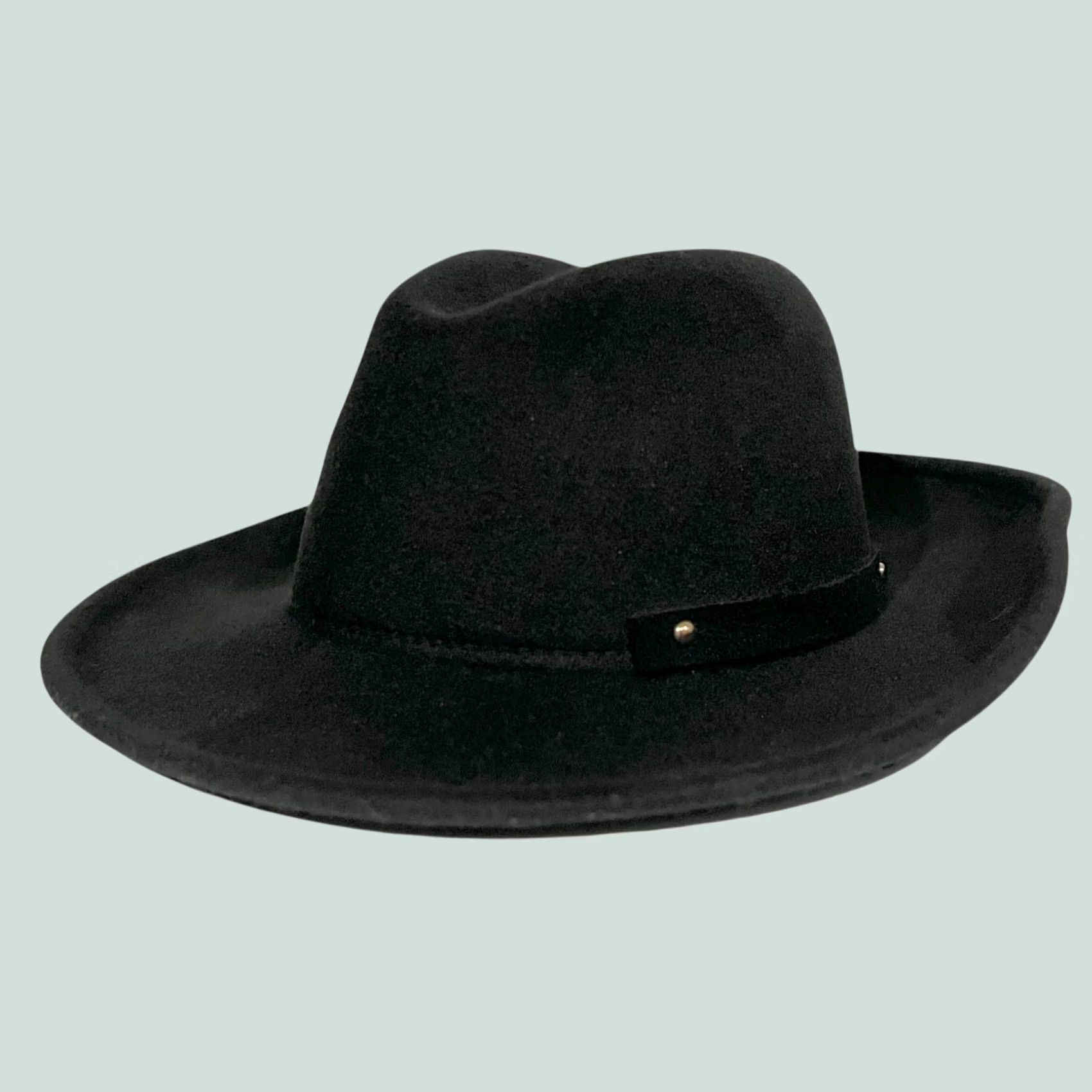 FELT VINTAGE Peter Grimm Fedora Hat Women’s One Size Black Wool Felt Fedora Women 100% Wool Solid Pattern China Size ONE SIZE - 1 Thumbnail