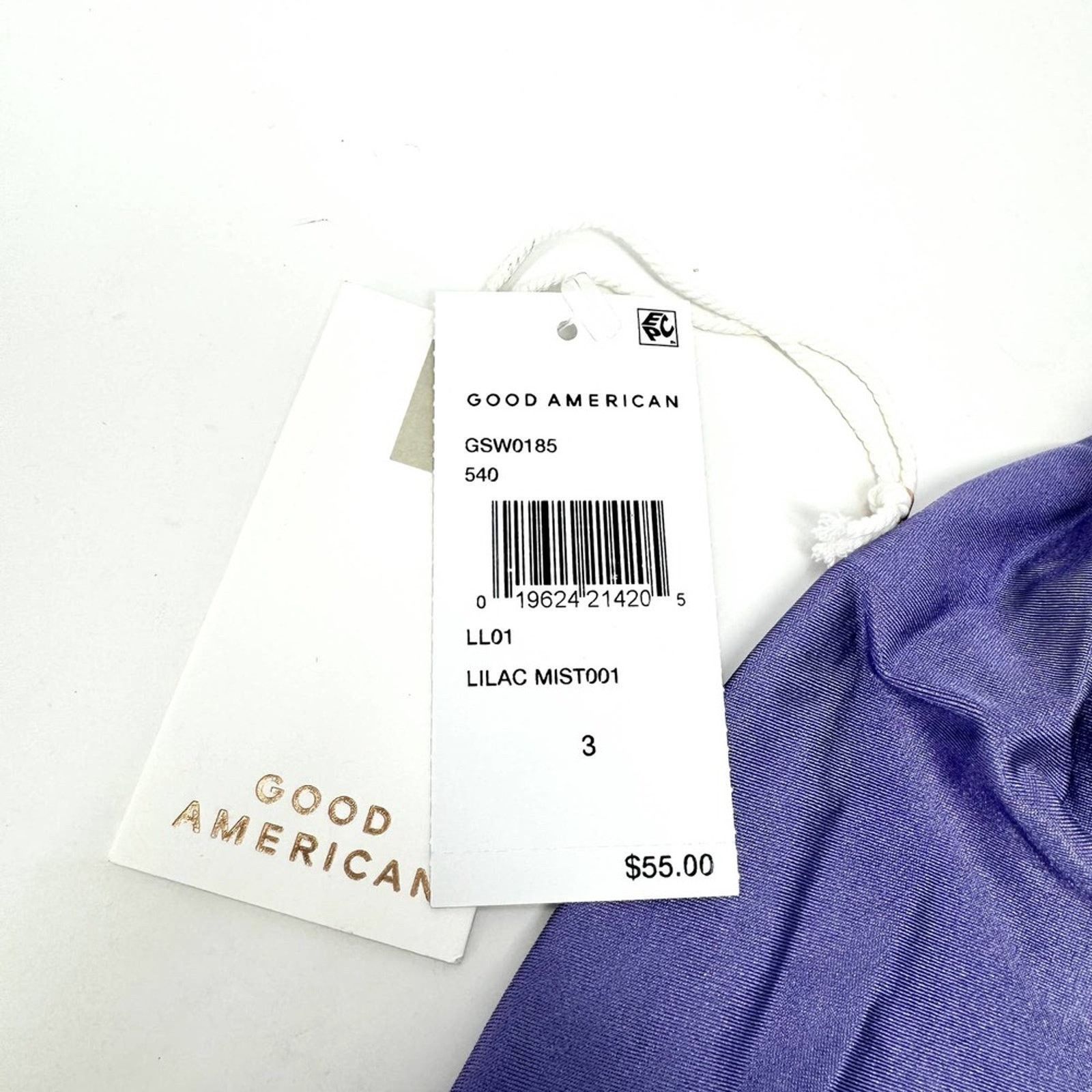 Good American Good American Lilac Shine Ruched Halter Bikini 3/ Large NWT Size ONE SIZE - 3 Thumbnail