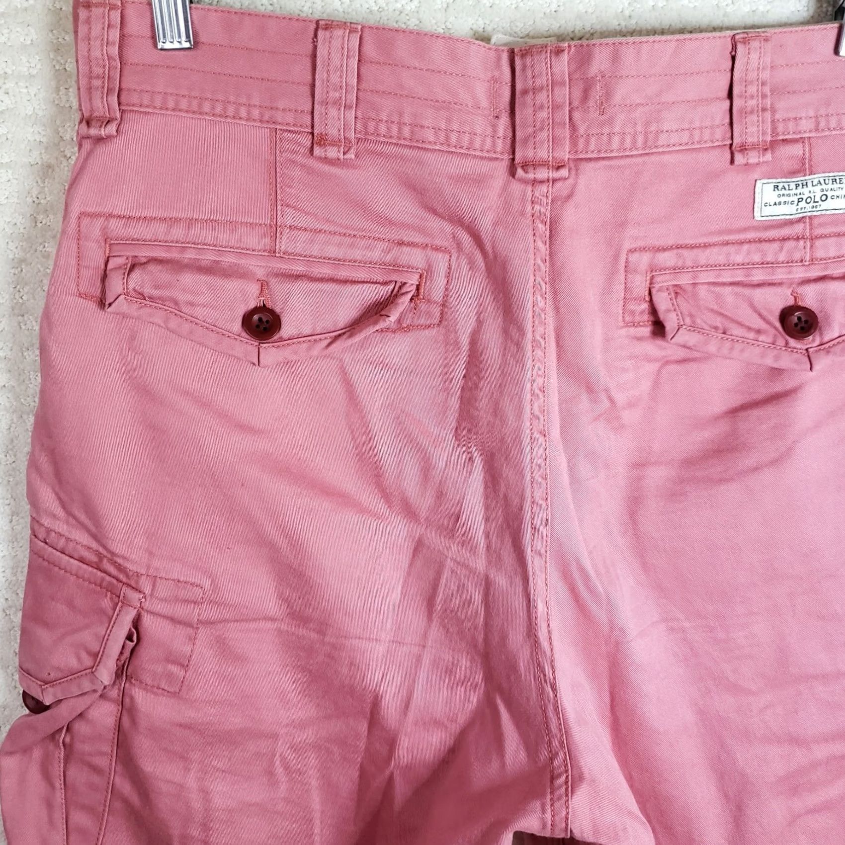 Polo Ralph Lauren VINTAGE Polo Ralph Lauren Mens Chino Shorts 34x10 Dark Pink Pleated Cotton Regular 8 Inseam Casual Beach Golf Mens Size US S / EU 44-46 / 1 - 7 Thumbnail