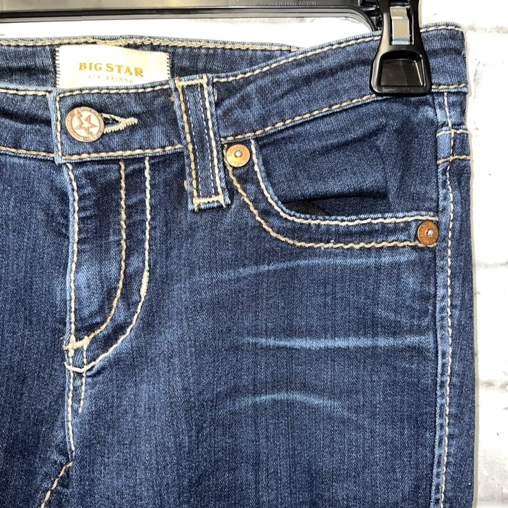 Vintage BIG STAR Liv Skinny Blue Jeans Womens 26R 28” Inseam Size 26" / US 2 / IT 38 - 2 Thumbnail