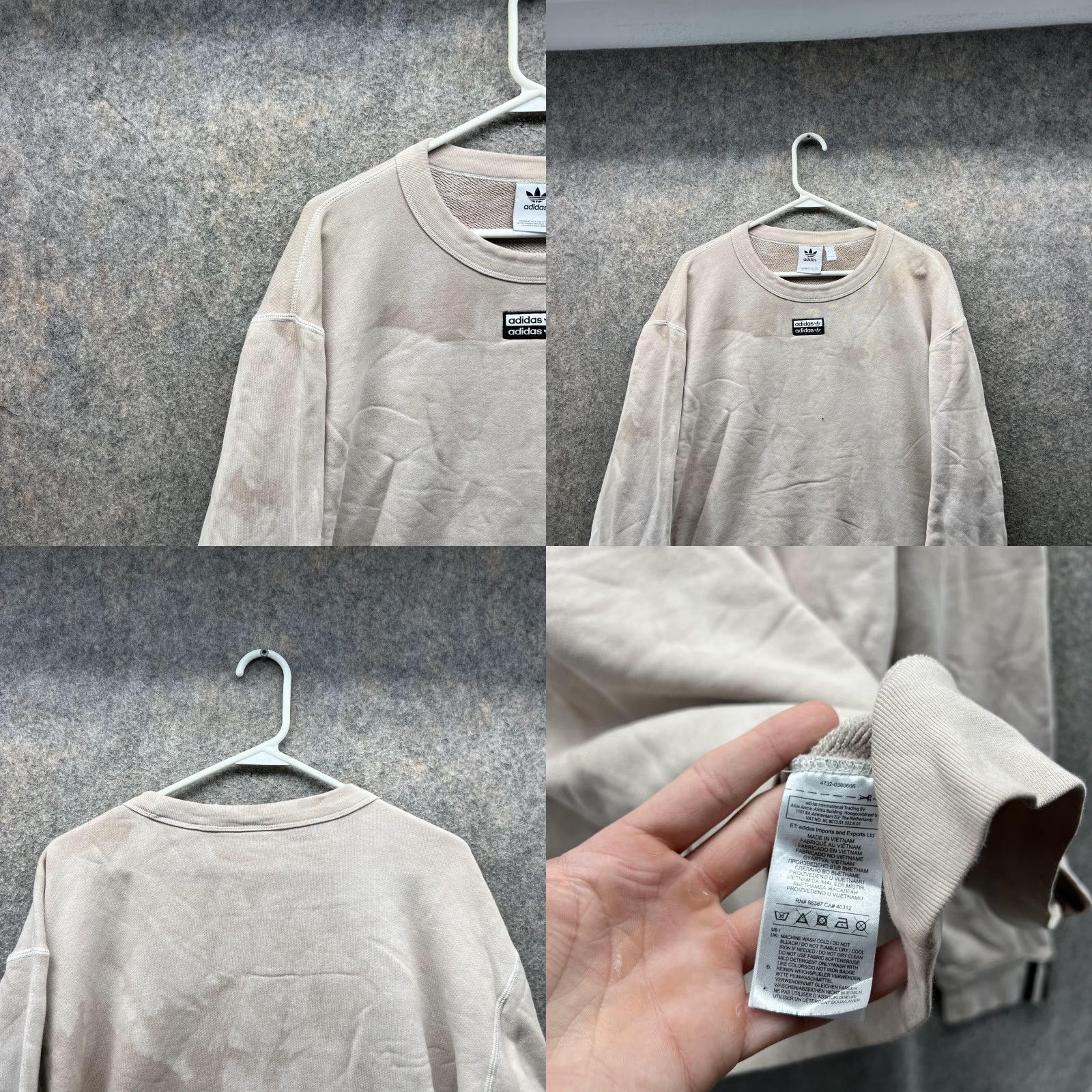 Adidas VINTAGE Adidas Sweater Women L Beige Crewneck Pullover Geometric Logo Casual Knit All Seasons -Mens? Size L / US 10 / IT 46 - 8 Thumbnail