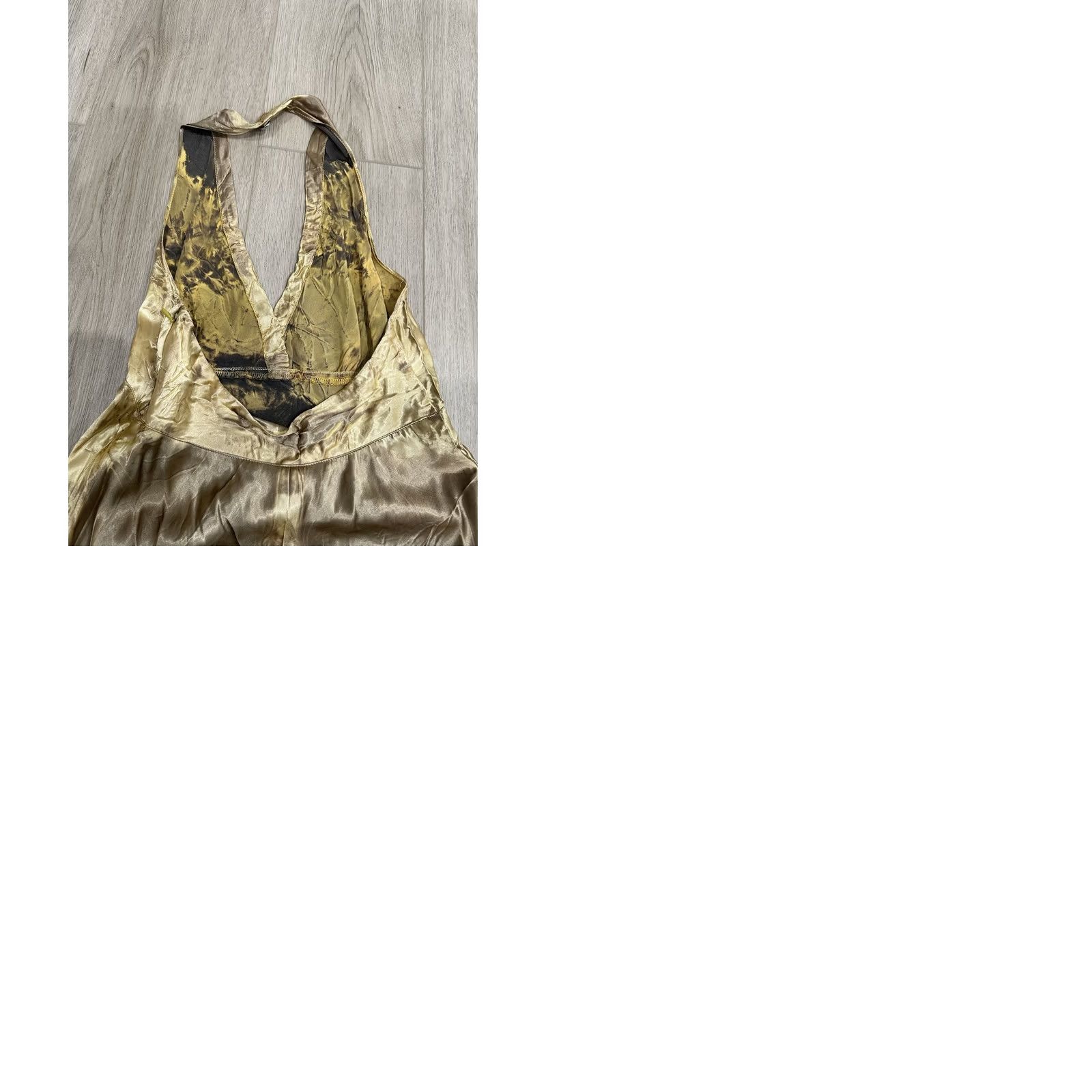 Vintage VINTAGE Momo Falana Dress Women's Long Sleeveless Hand Dyed Rayon Gold "Empire" Small Size S / US 4 / IT 40 - 11 Thumbnail