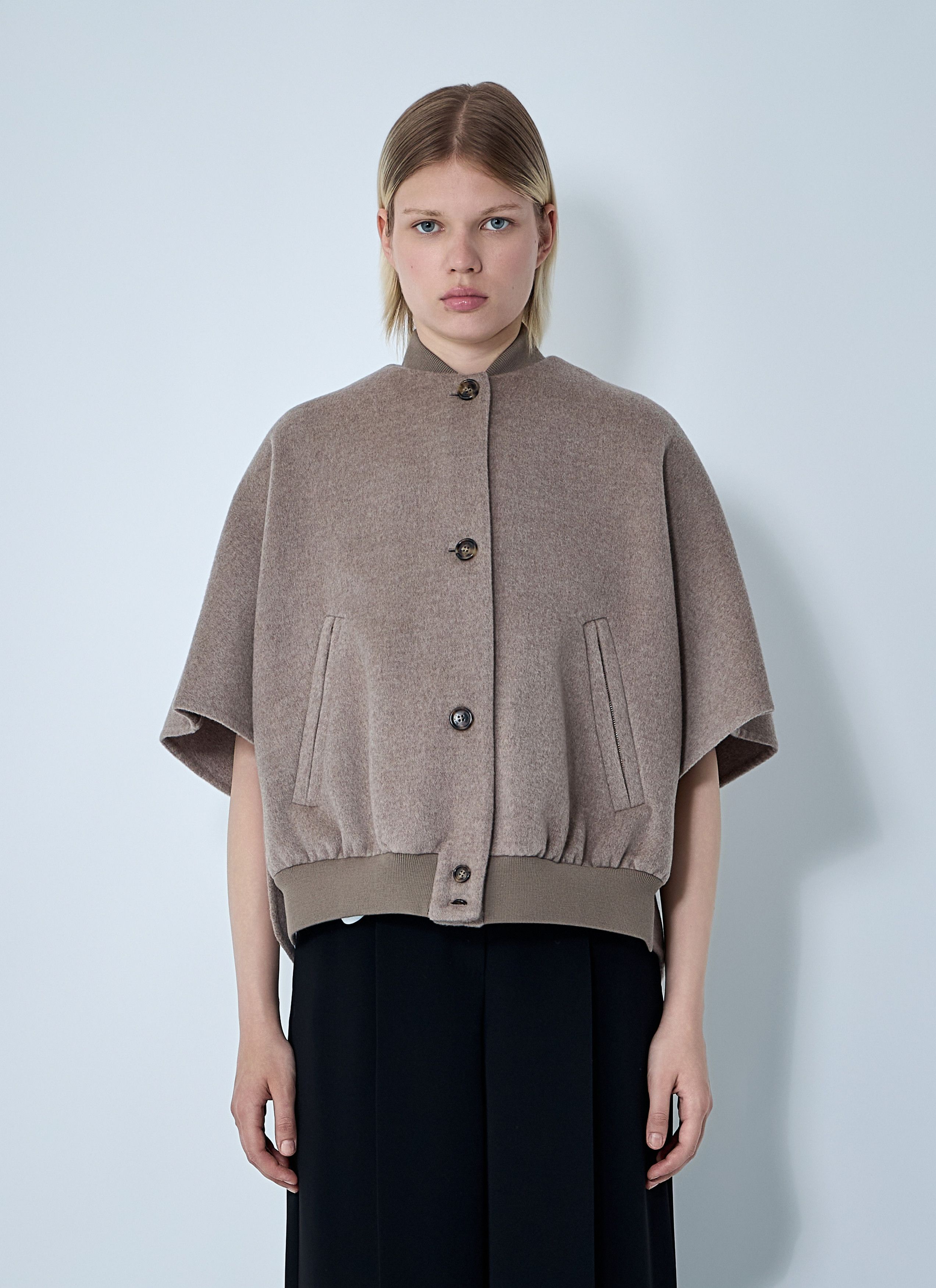 Max Mara Cashmere Logo Motif Poncho Size L / US 10 / IT 46 - 1 Thumbnail